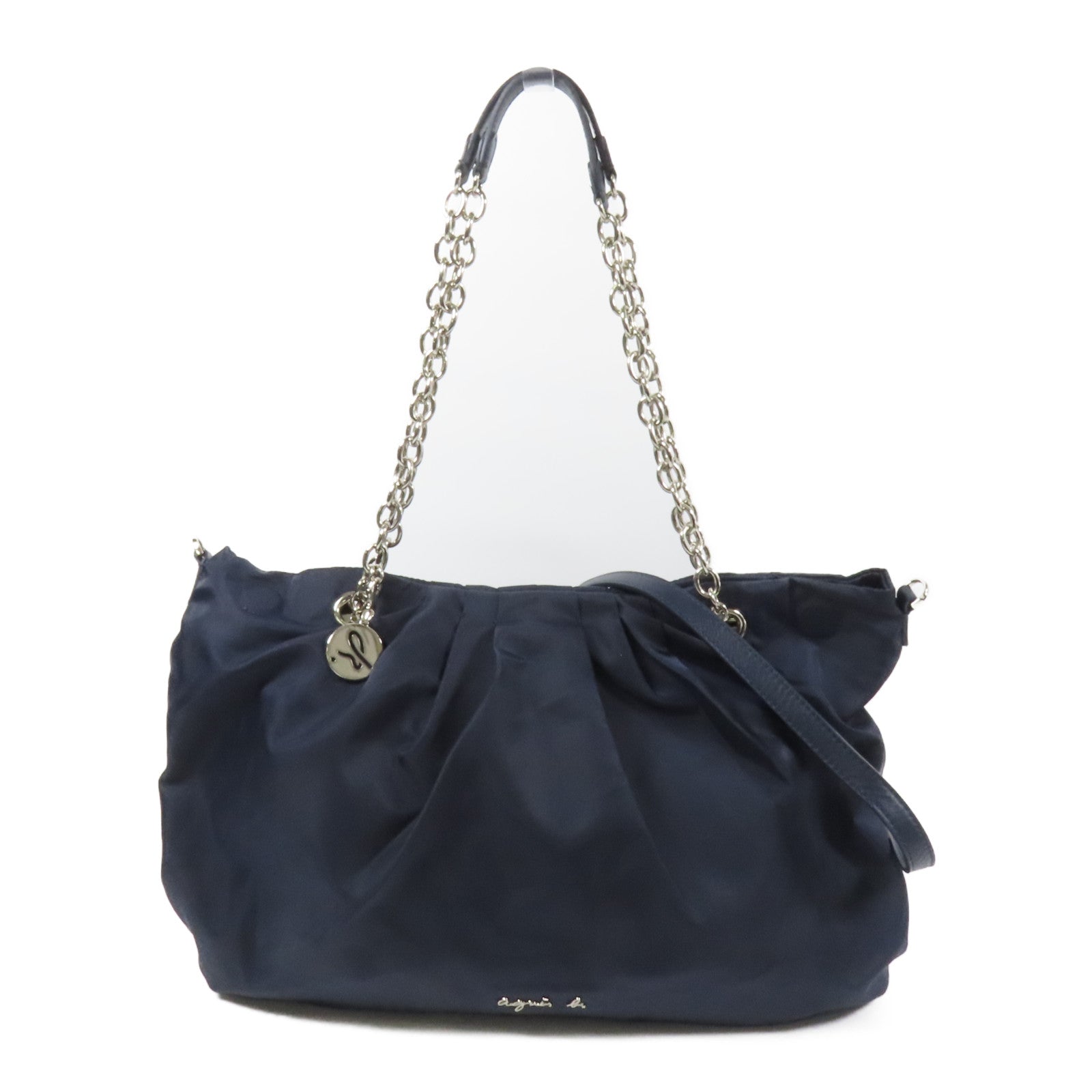 agnes b. VOYAGE 尼龍Shoulder Bag銀扣手挽肩背兩用袋