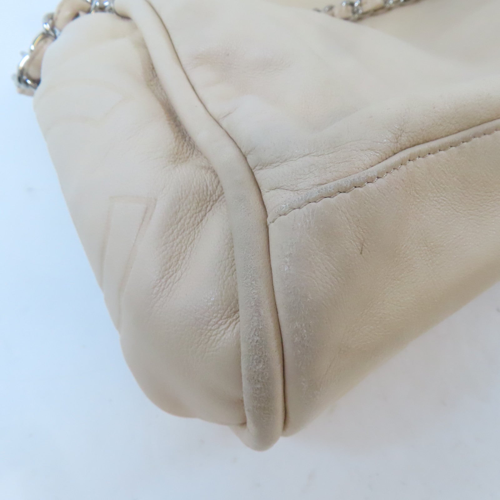 CHANEL (PRICE DOWN) CC SHW Shoulder Bag Lambskin Leather Beige