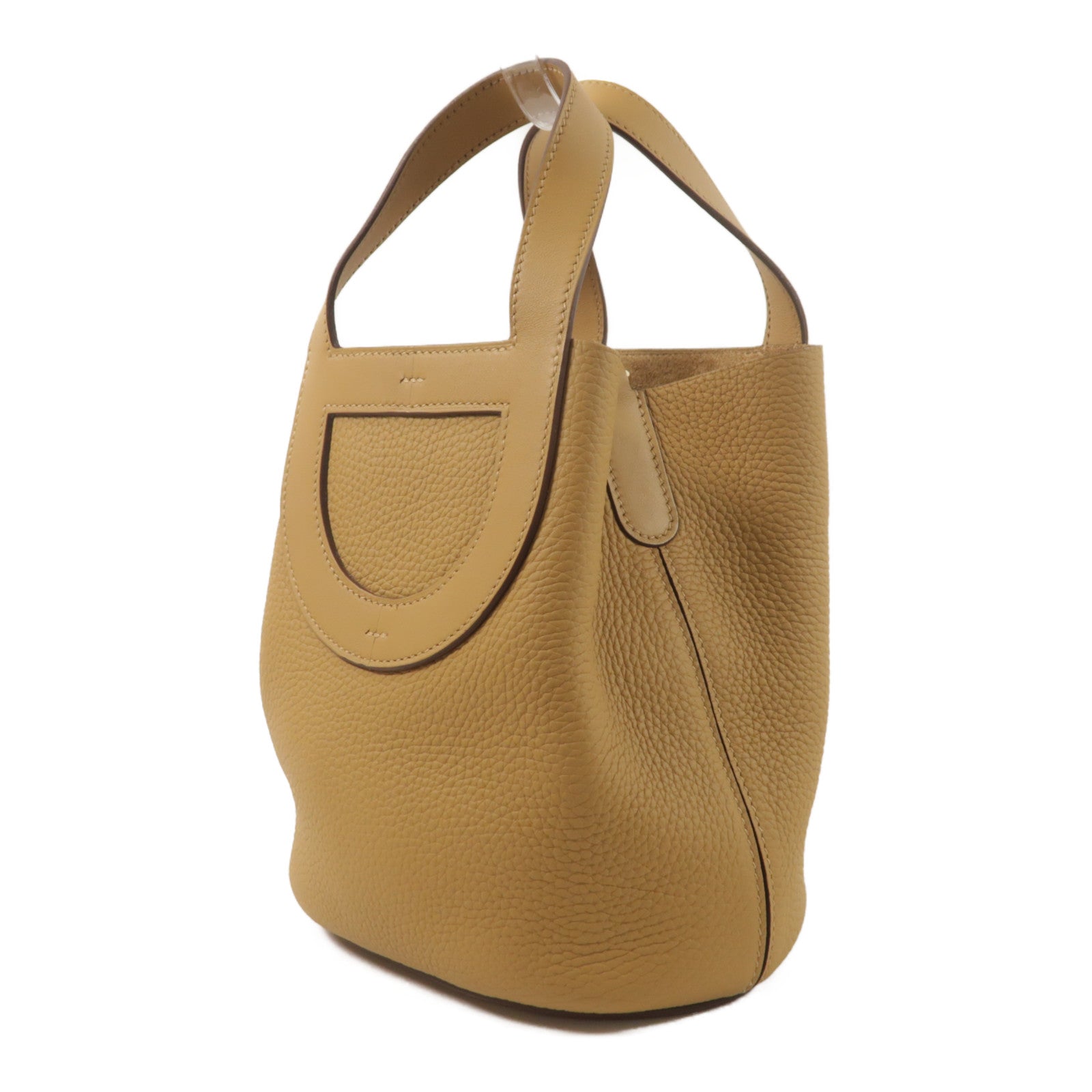 HERMES Clemence皮革In The Loop 18手挽袋Biscuit
