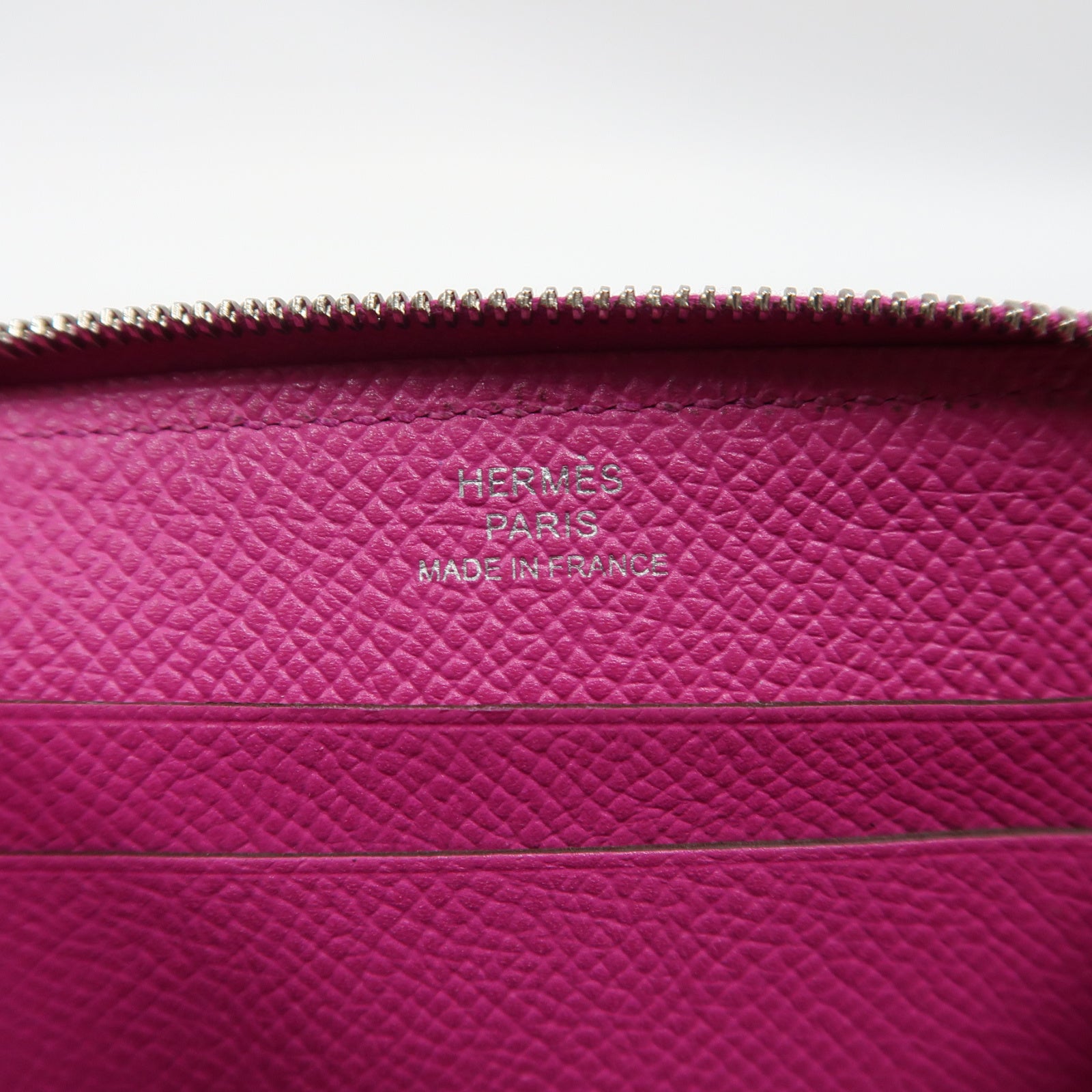 HERMES Epsom皮革Azap Card Holder Wallet銀扣卡片套玫瑰紫色