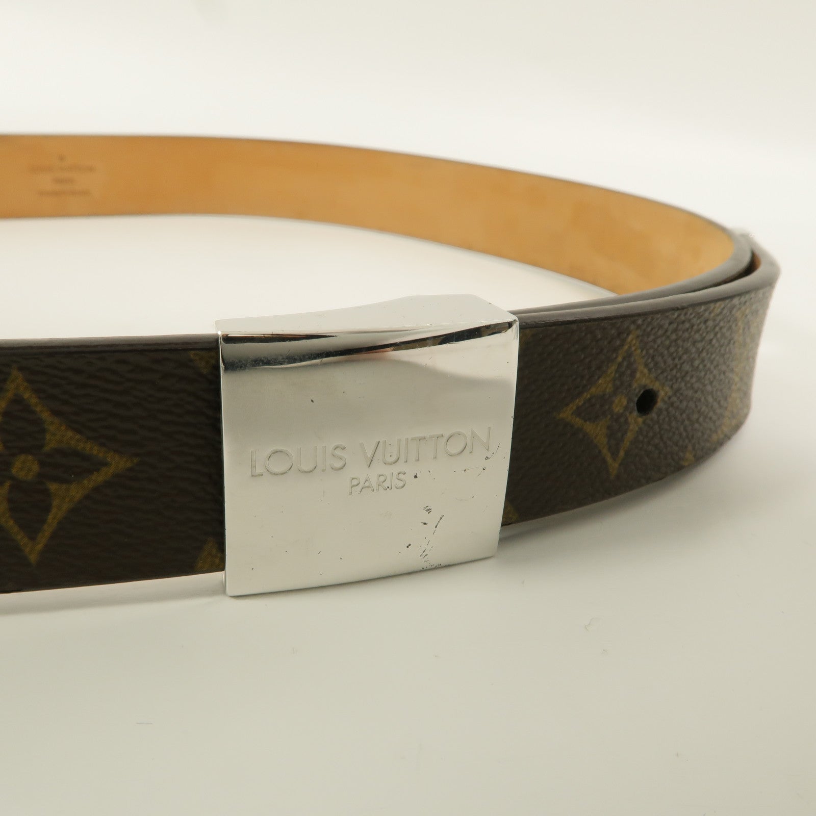 LOUIS VUITTON Monogram Ceinture Carre Belt皮帶