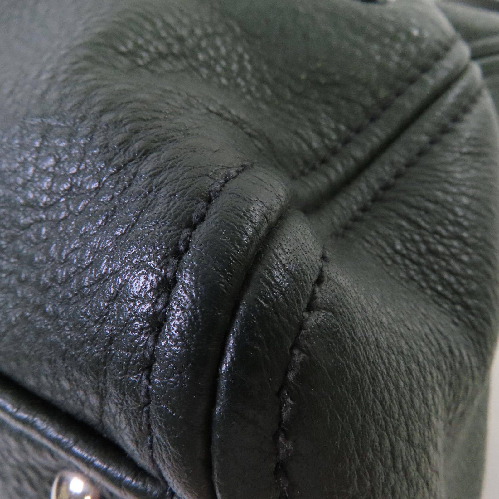 Miu Miu 牛皮皮革2Way Shoulder Bag銀扣手挽肩背兩用袋綠色