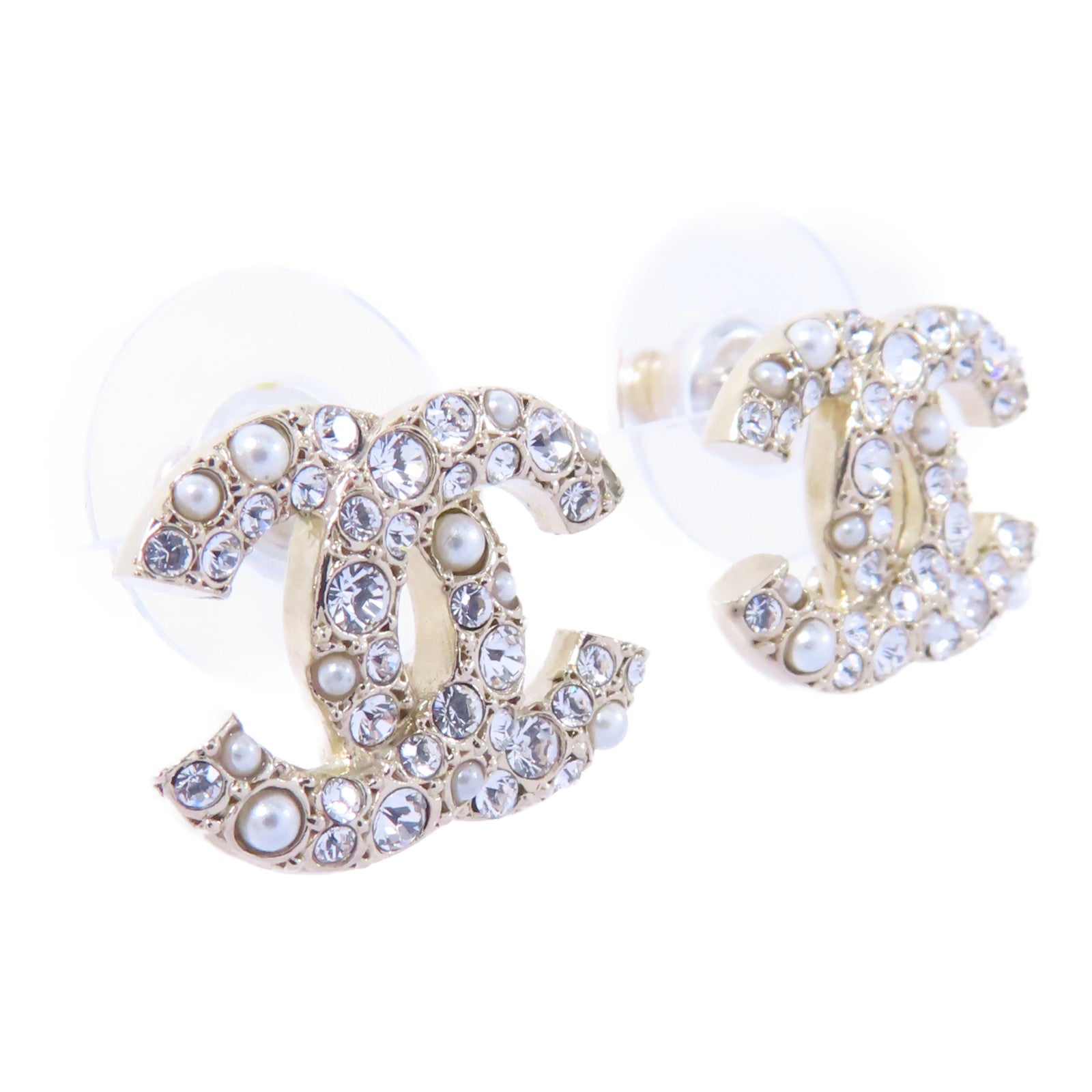 CHANEL PVC/金屬Earrings耳環金色/透明