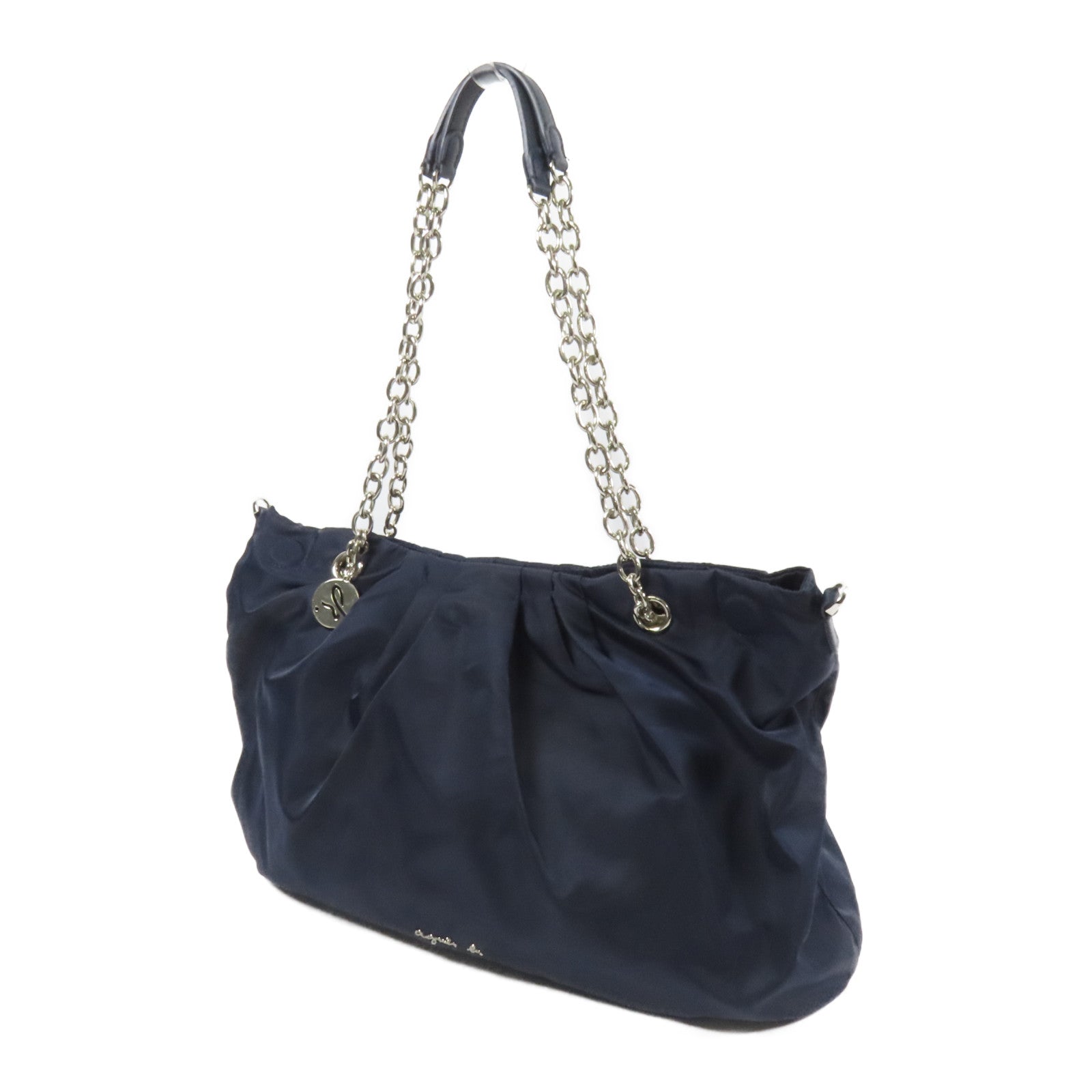 agnes b. VOYAGE 尼龍Shoulder Bag銀扣手挽肩背兩用袋