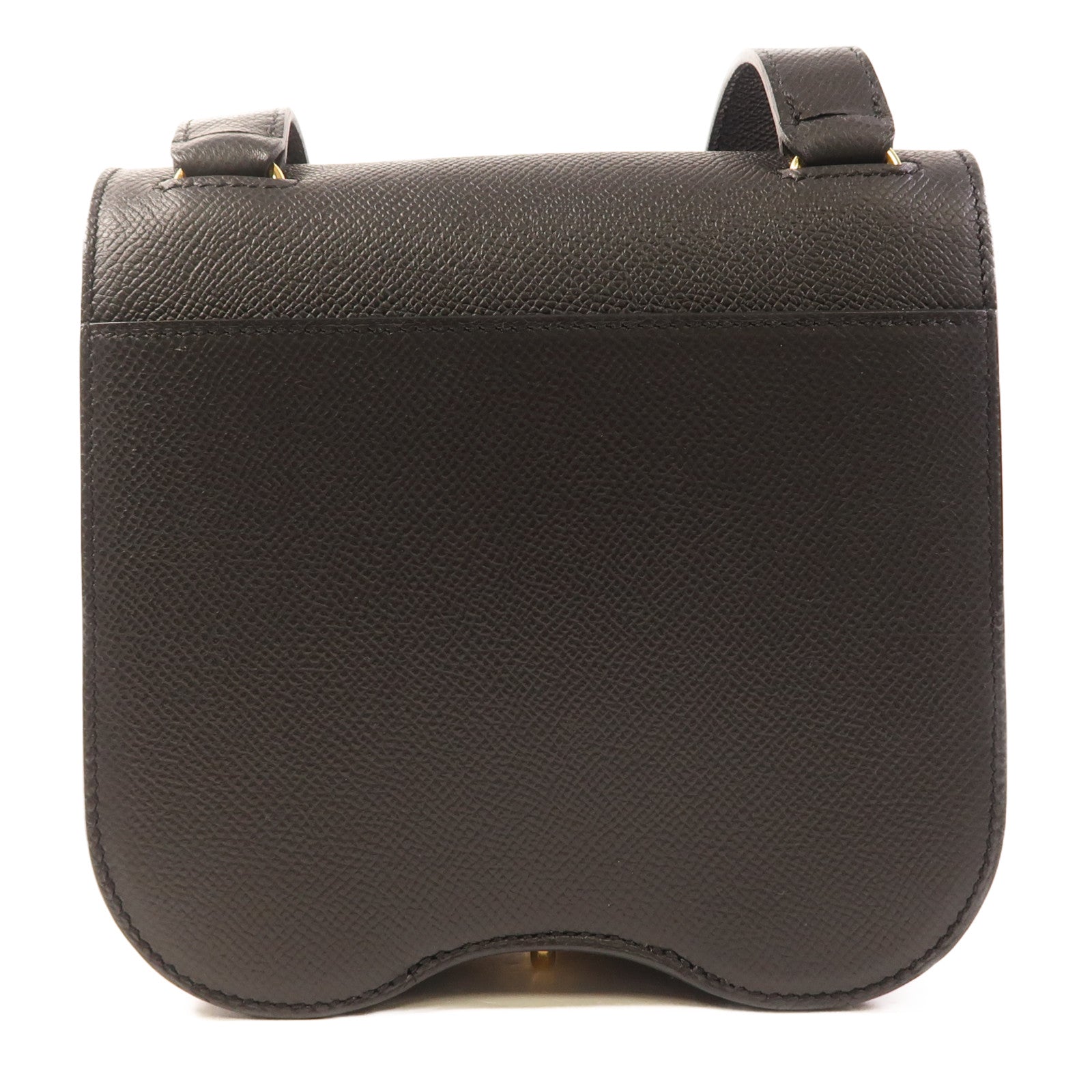 HERMES Epsom皮革Della Cavalleria Mini金扣肩背袋Noir