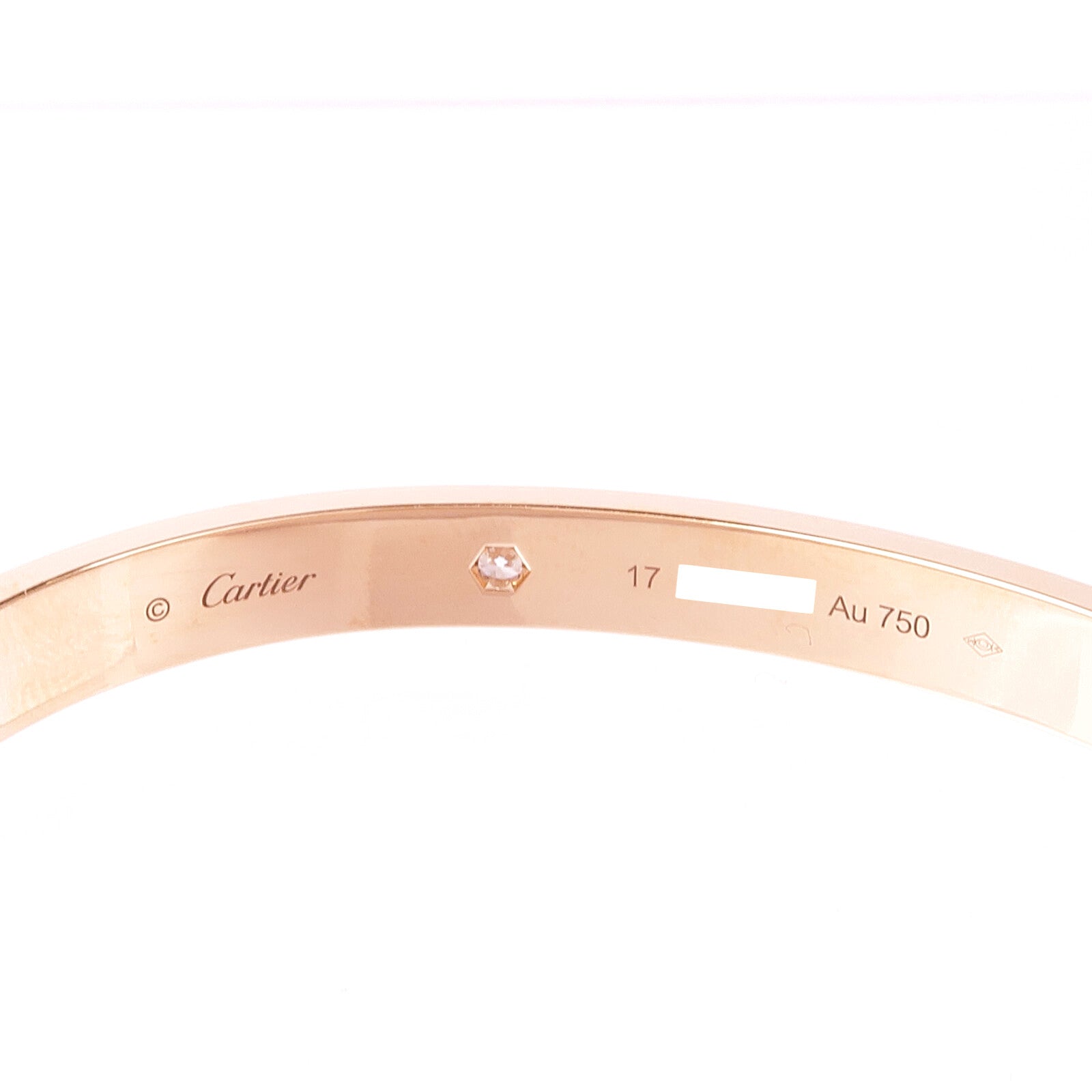 CARTIER 18K玫瑰金Love Bracelet 4 Diamonds鑽石手鐲Cartier#17