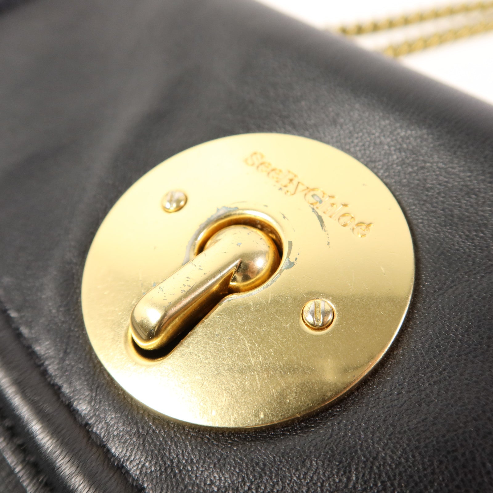 SEE BY CHLOE 牛皮皮革Chain Shoulder Bag金扣鏈帶肩背袋