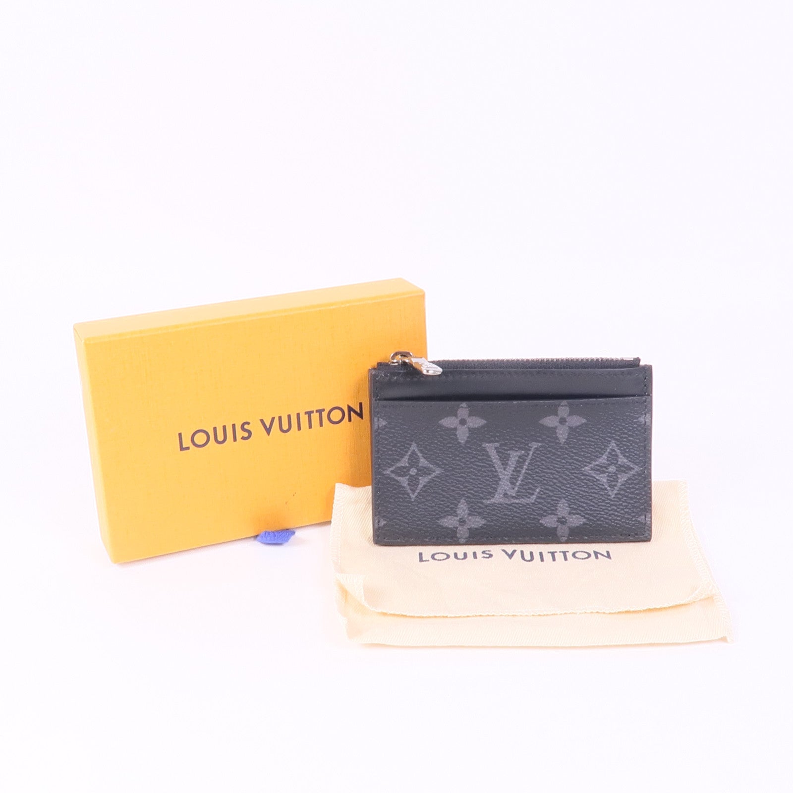 LOUIS VUITTON Monogram Eclipse Coin/Card Holder銀扣零錢包/卡片套