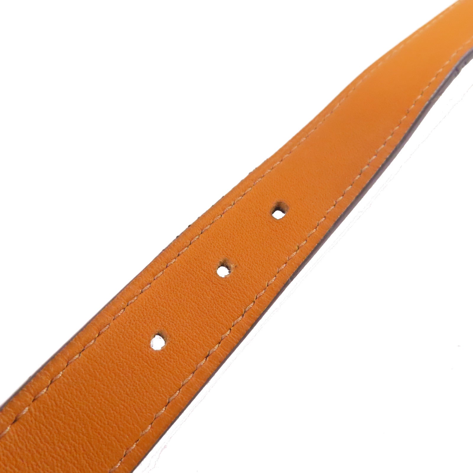 HERMES 【激減優惠】Evercolor皮革Etriviere Bracelet銀扣手鏈黑色