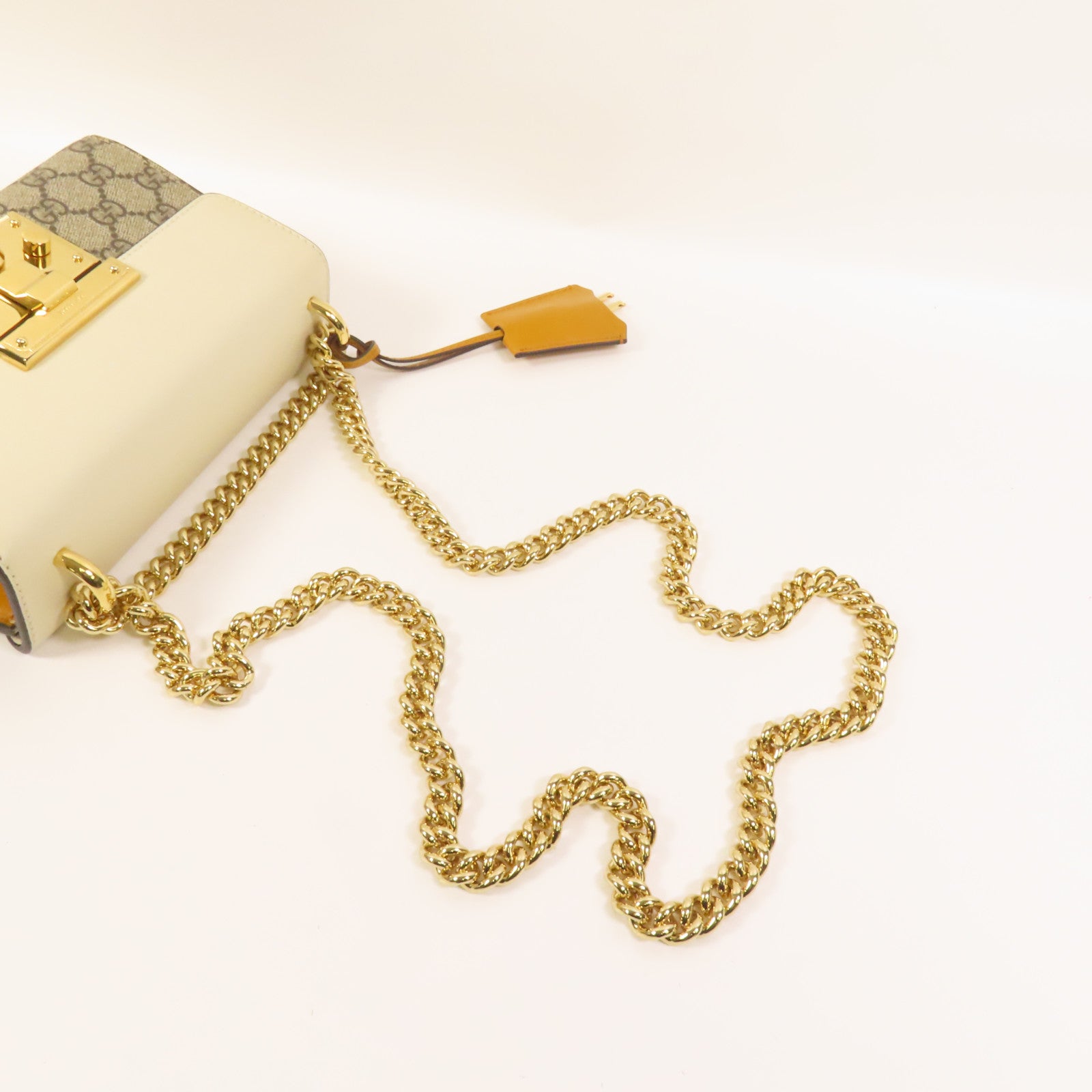 GUCCI 【激減優惠】牛皮皮革/塗層帆布Padlock GG金扣肩背袋