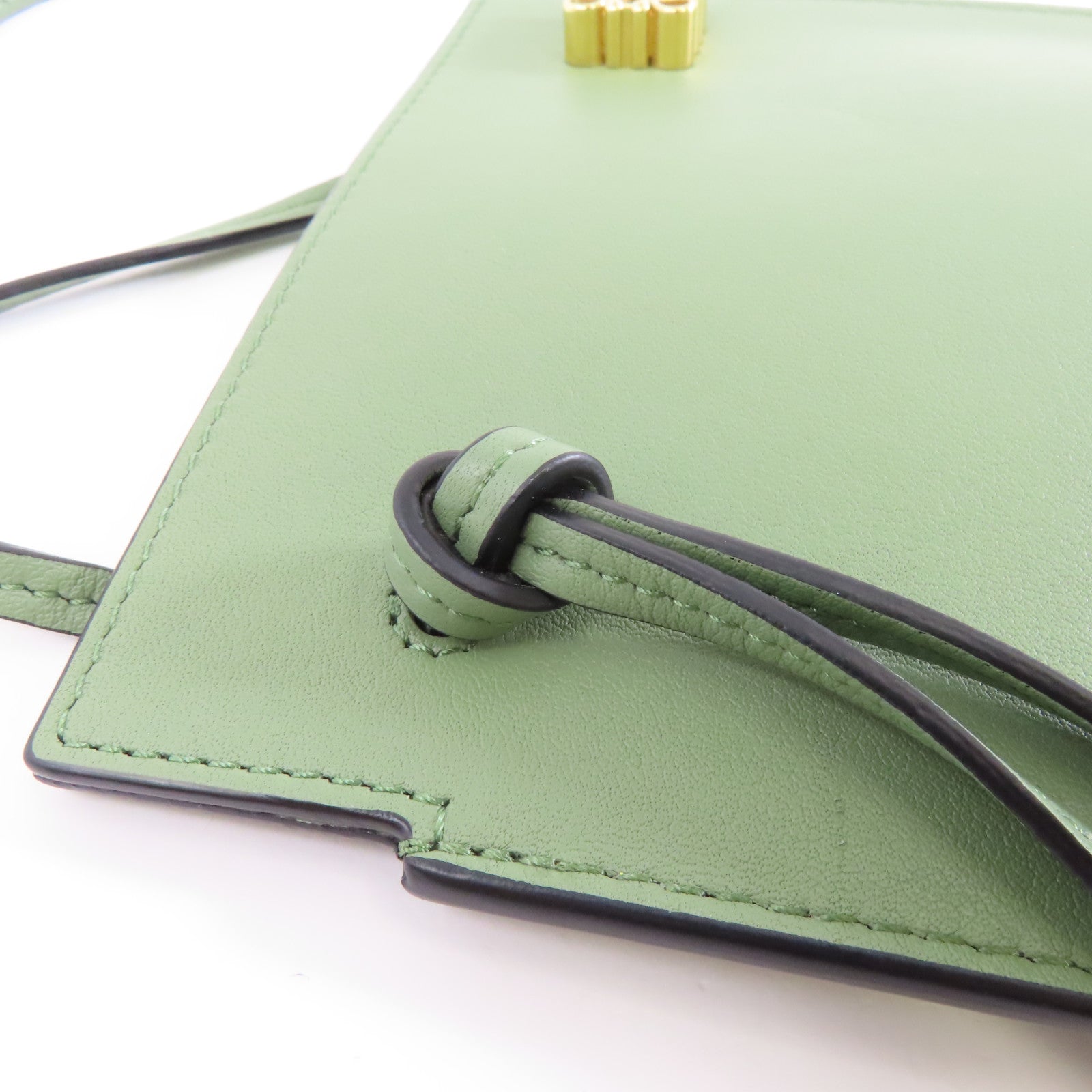 LOEWE 牛皮皮革Pocket In Classic金扣肩背袋綠色