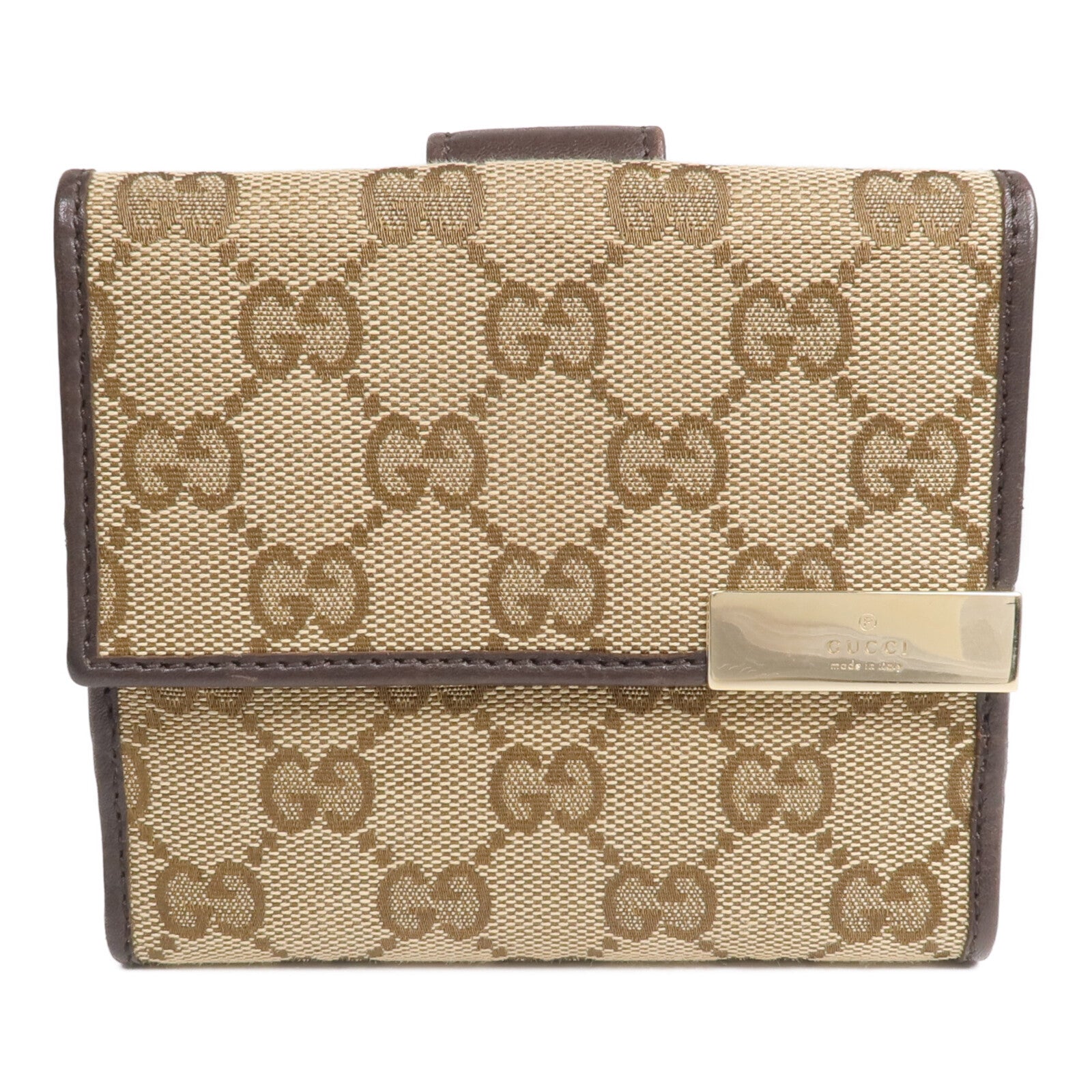 GUCCI 帆布Wallet金扣錢包