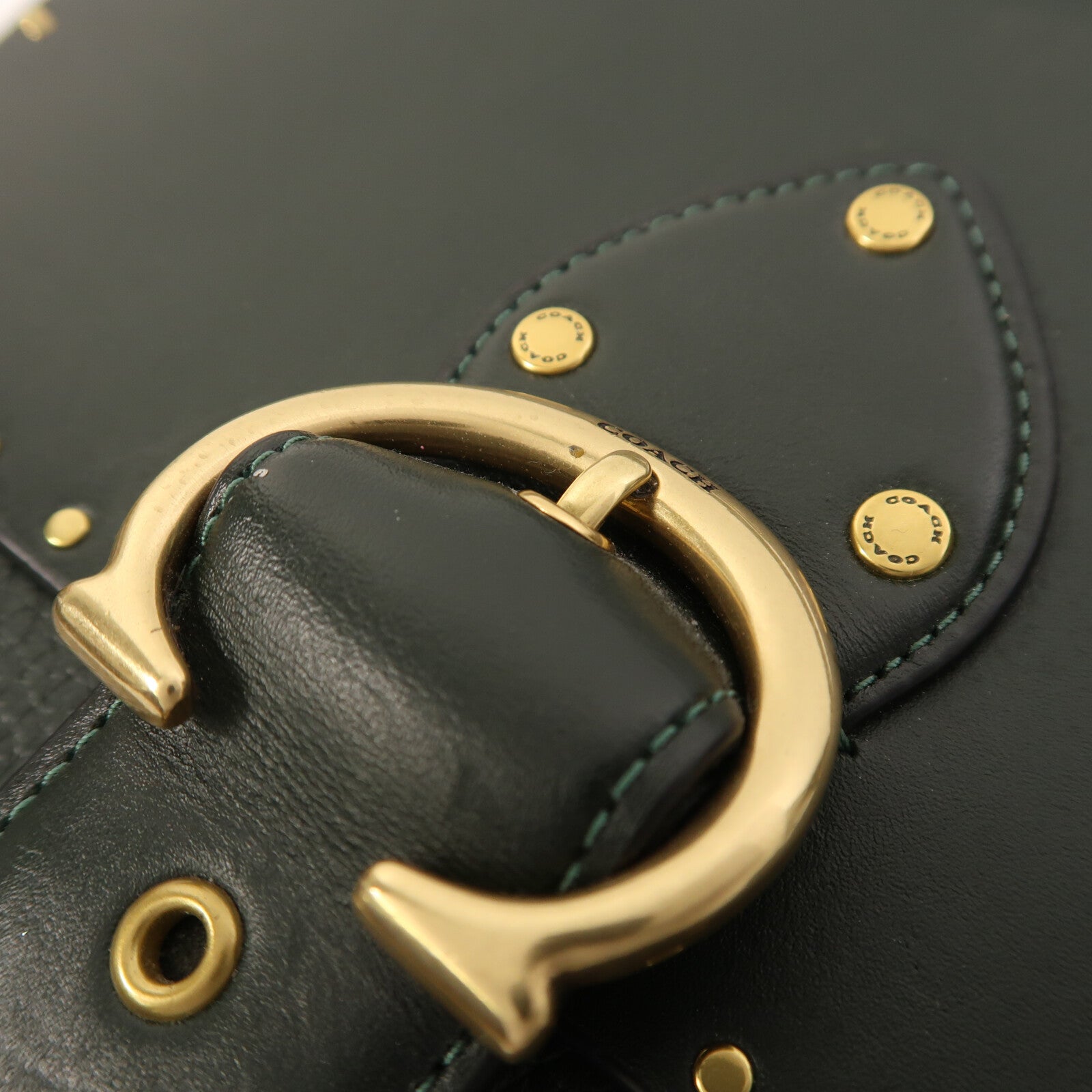 COACH 牛皮皮革Beat Shoulder Bag With Rivets金扣手挽肩背兩用袋