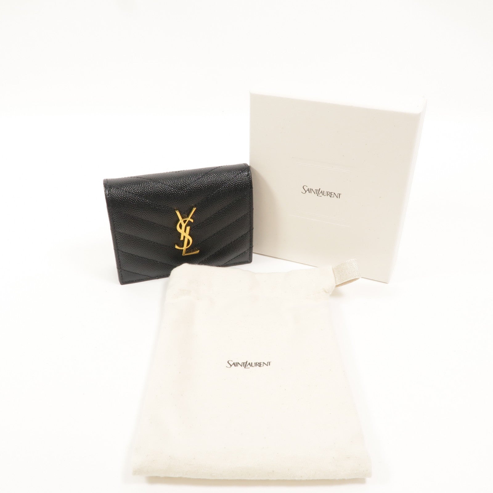 SAINT LAURENT 牛皮皮革Cassandre Matelasse Flap Card Case錢包
