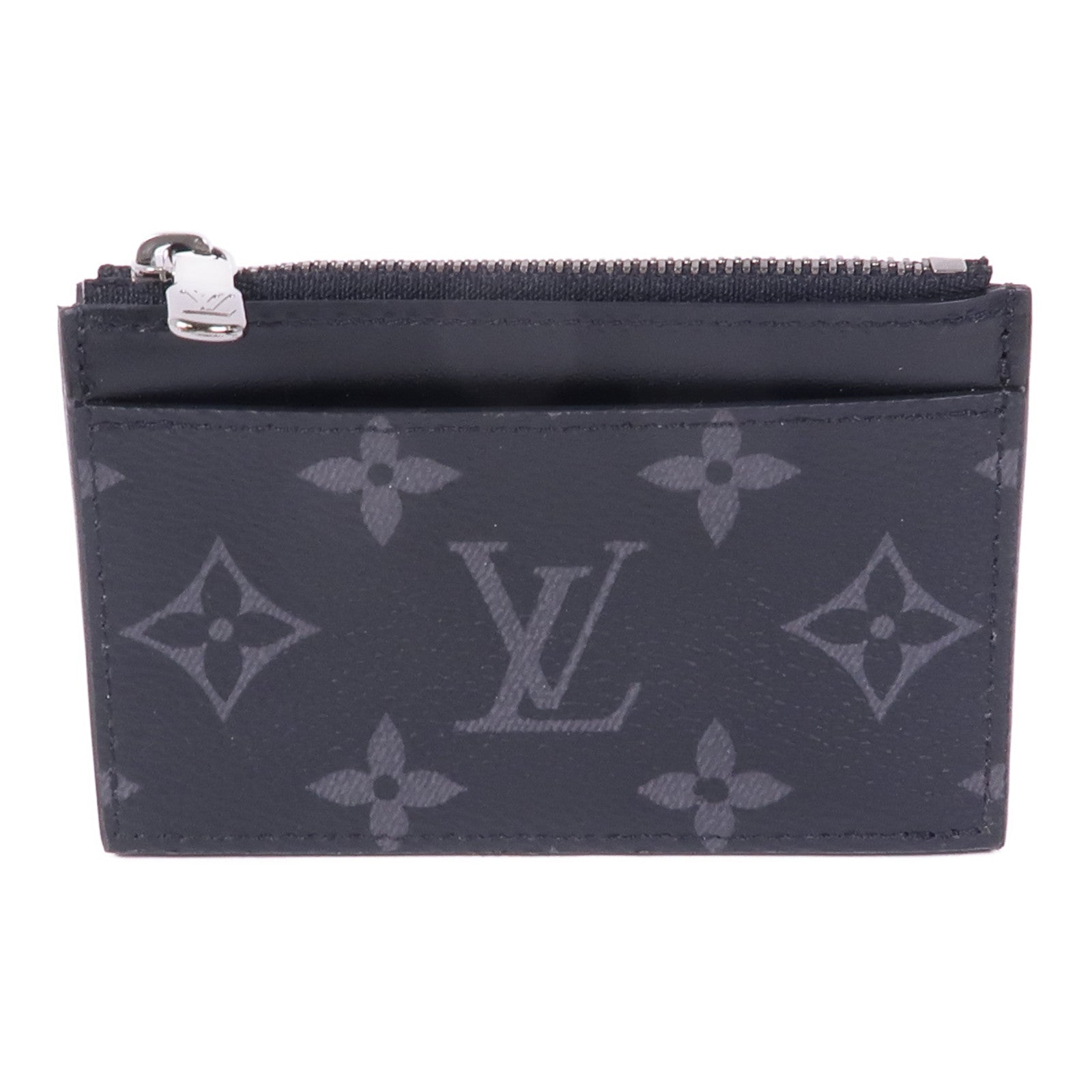 LOUIS VUITTON Monogram Eclipse Coin/Card Holder銀扣零錢包/卡片套