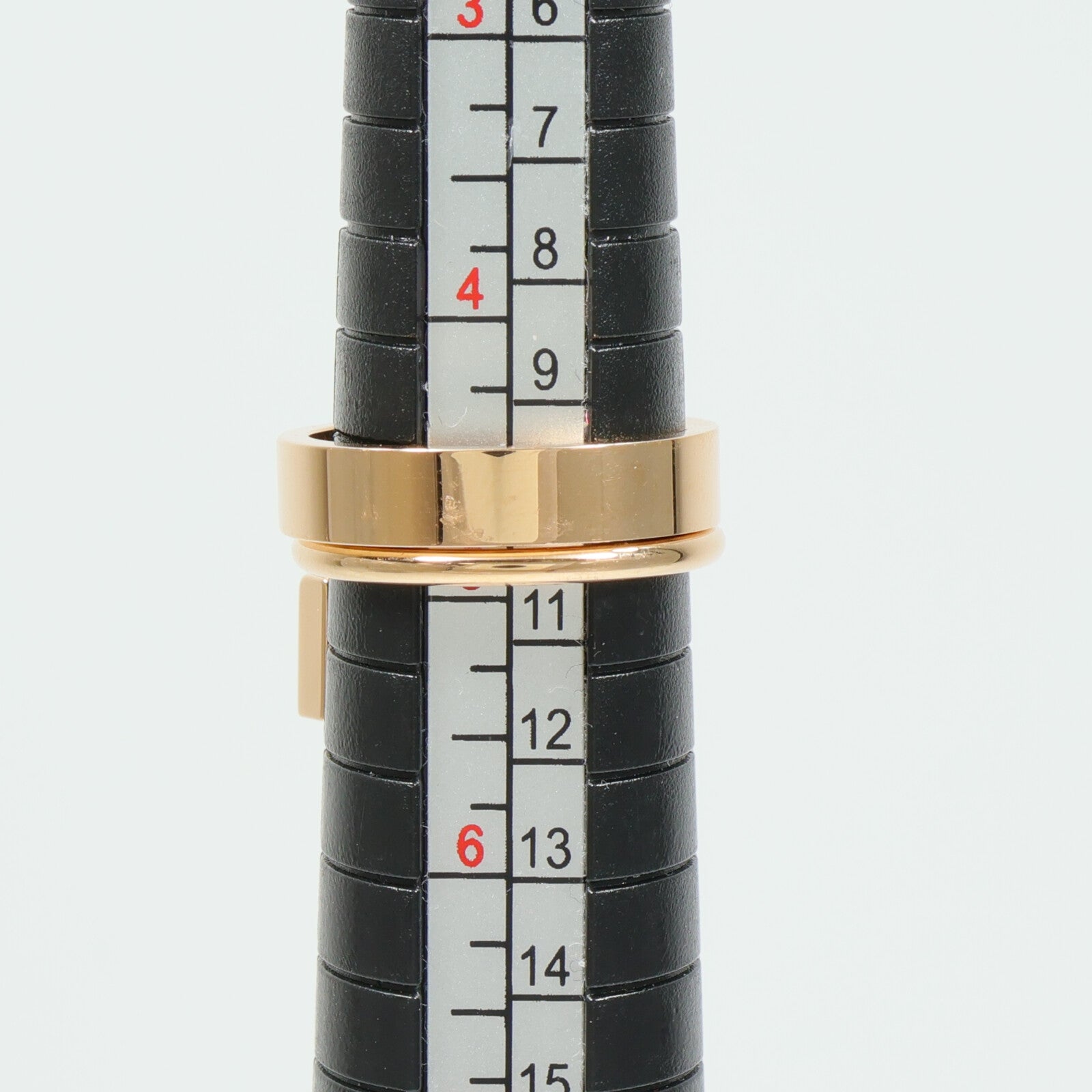 HERMES 18K玫瑰金Kelly Cadenas Double Ring戒指