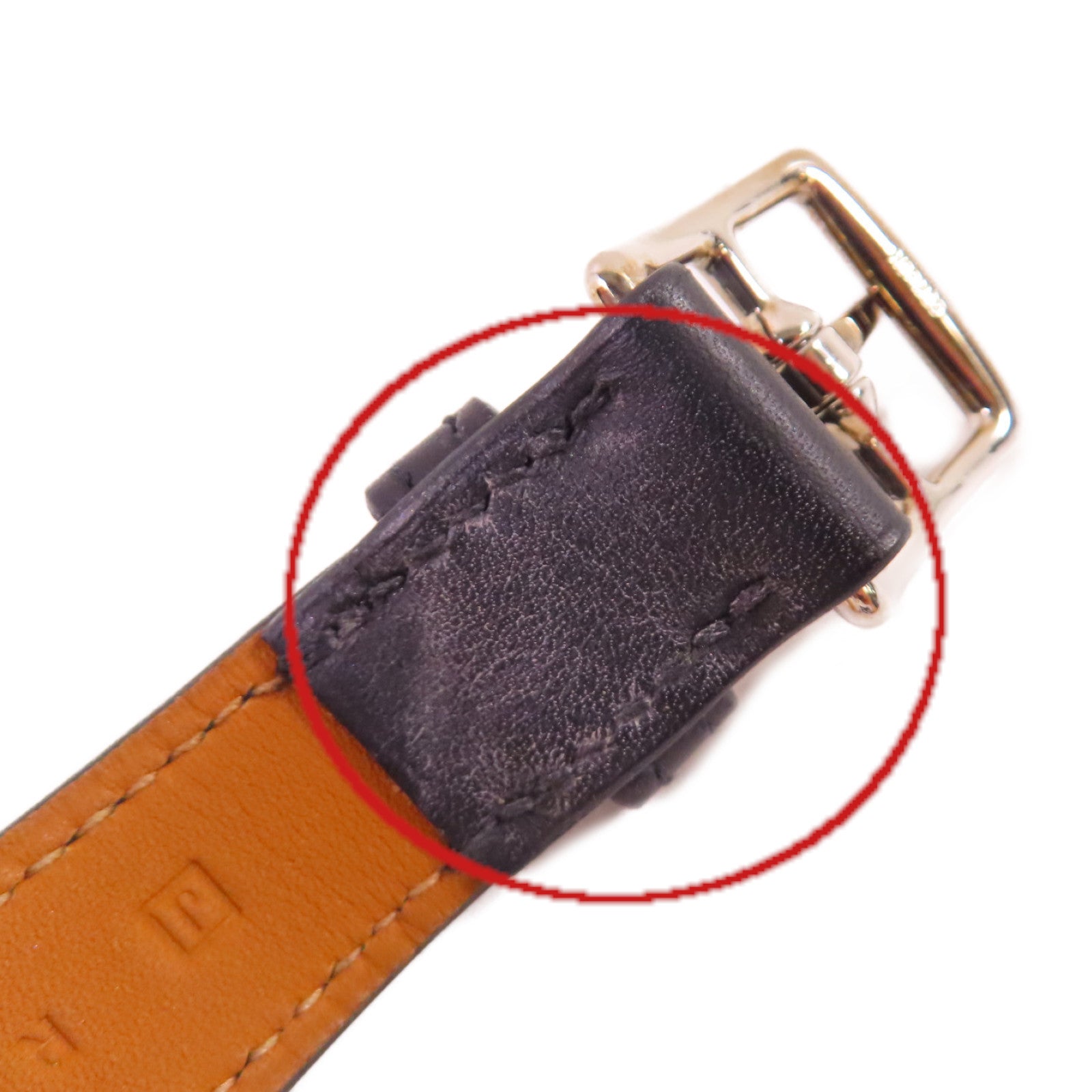 HERMES 【激減優惠】Evercolor皮革Etriviere Bracelet銀扣手鏈黑色