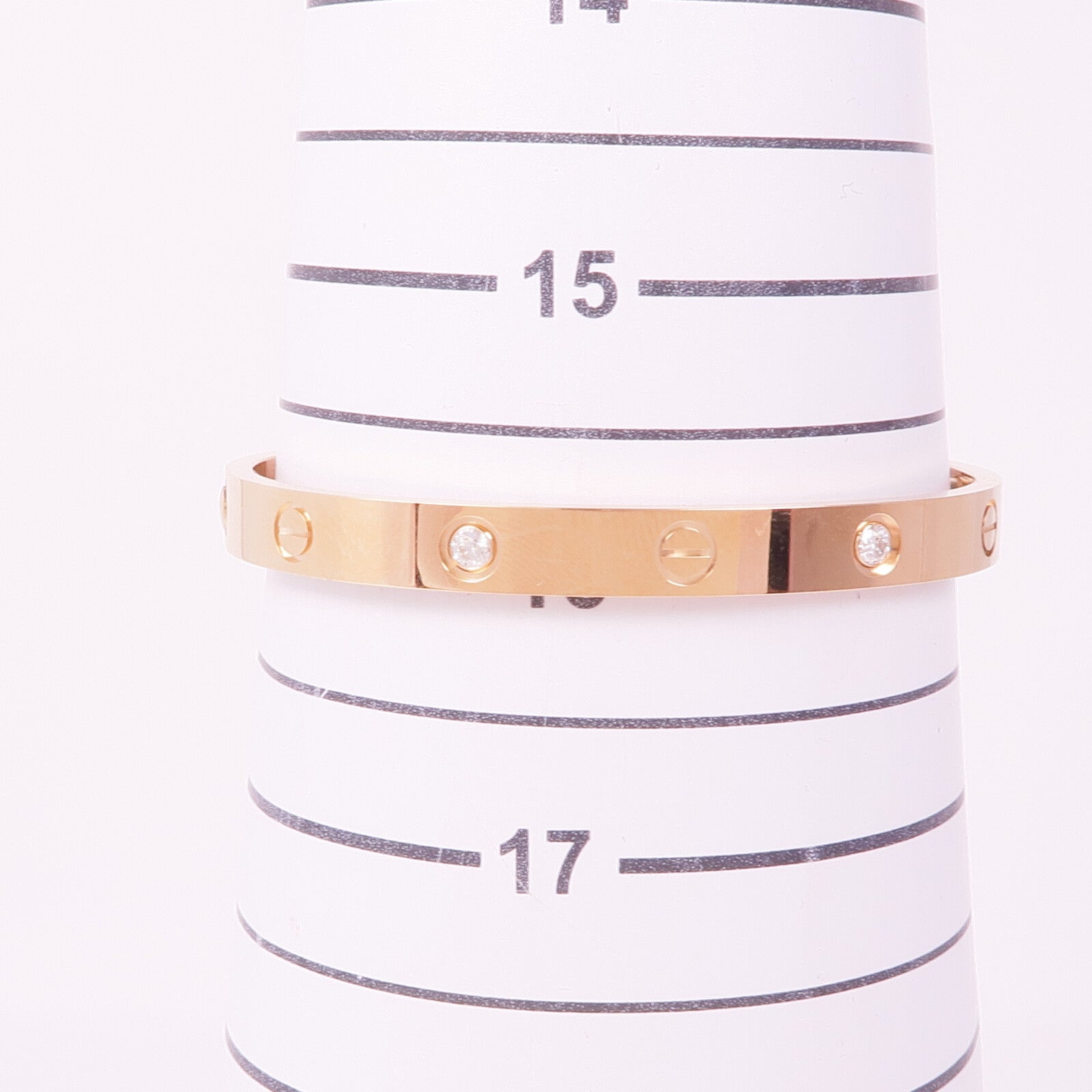 CARTIER 18K玫瑰金Love Bracelet 4 Diamonds鑽石手鐲Cartier#17