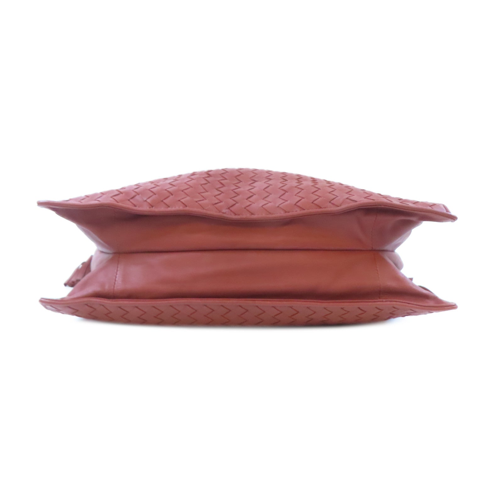 BOTTEGA VENETA 織紋皮革Shoulder Bag肩背袋紅棕色