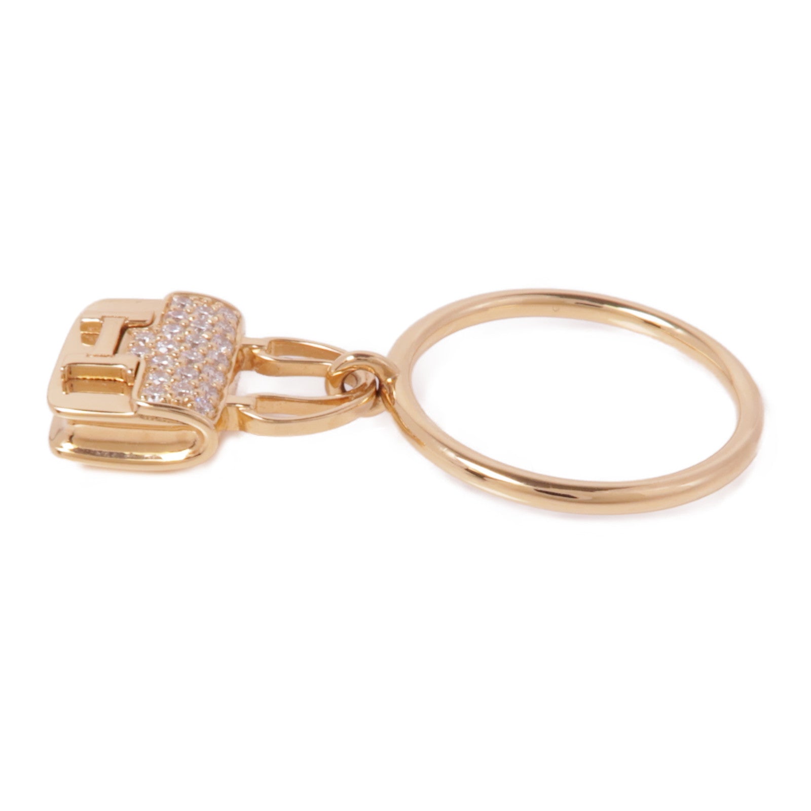 HERMES 【激減優惠】18K玫瑰金Amulettes Constance Ring鑽石戒指Hermes#51/US#5.5
