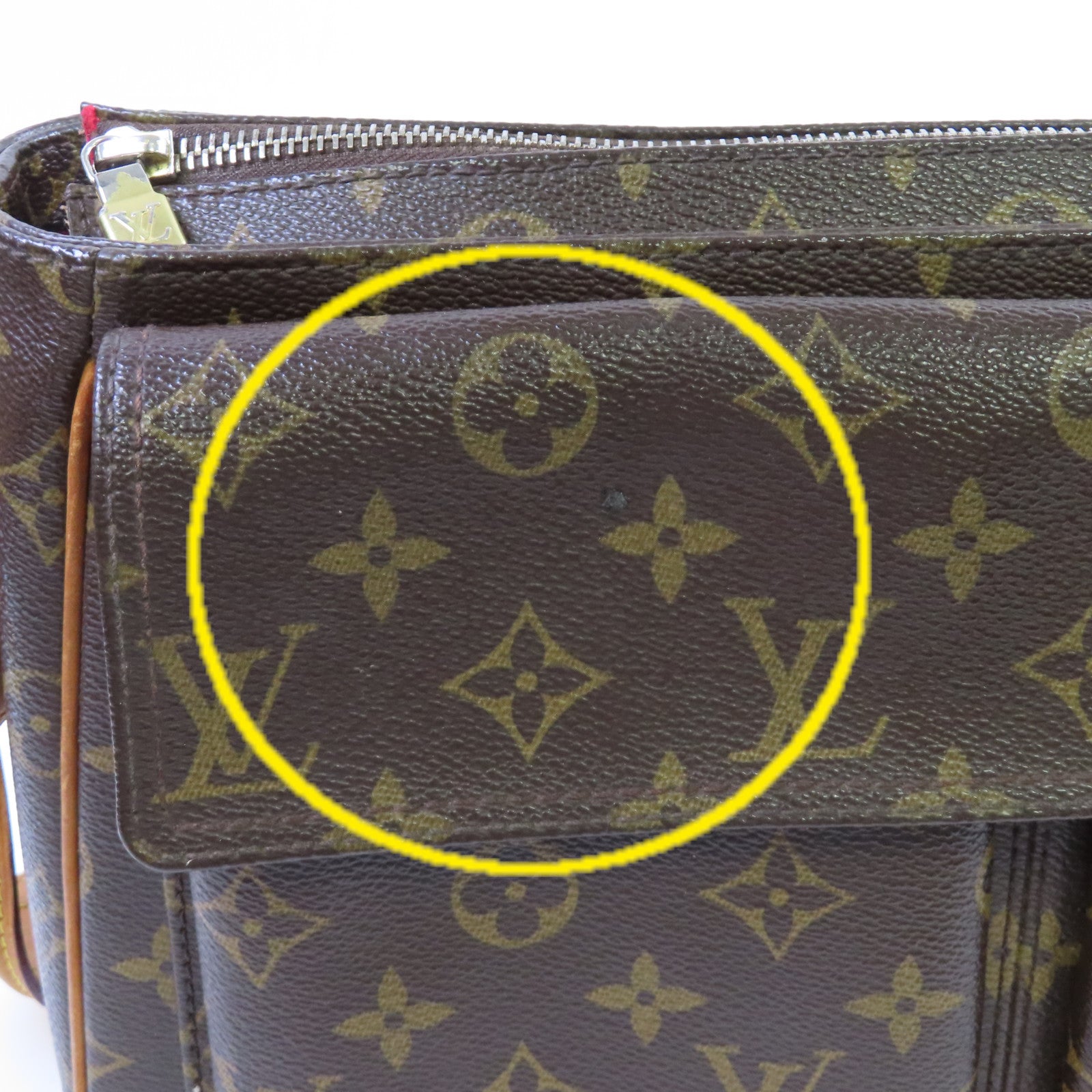 LOUIS VUITTON Monogram Viva Cite GM Shoulder Bag金扣肩背袋啡色
