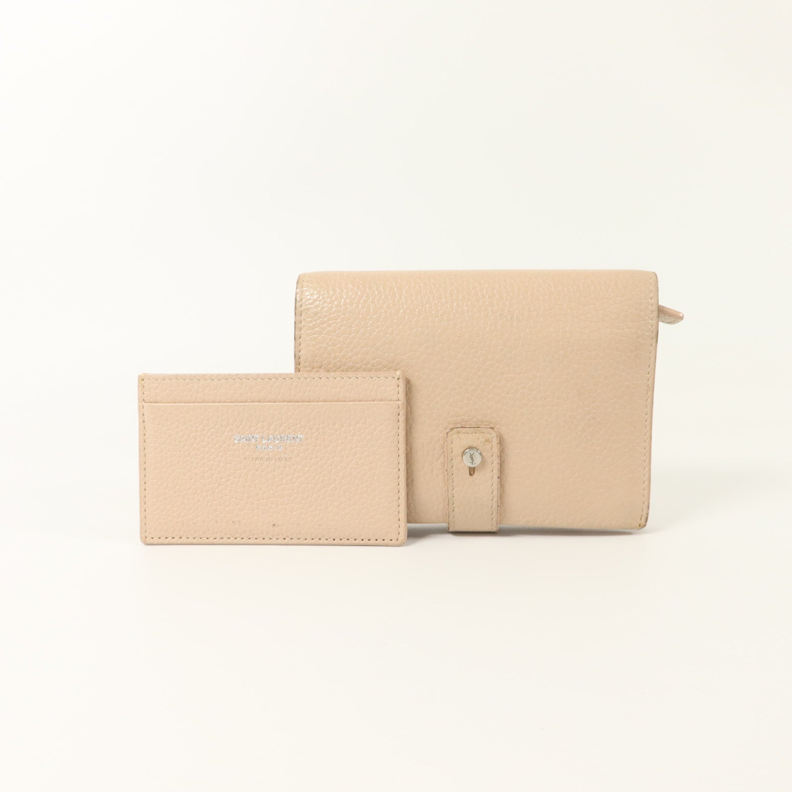 SAINT LAURENT 牛皮皮革Sac De Jour Bifold Wallet銀扣錢包