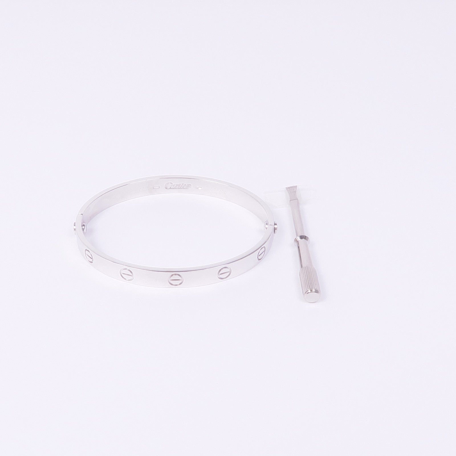 CARTIER 18K白金Love Bracelet手鐲Cartier#17
