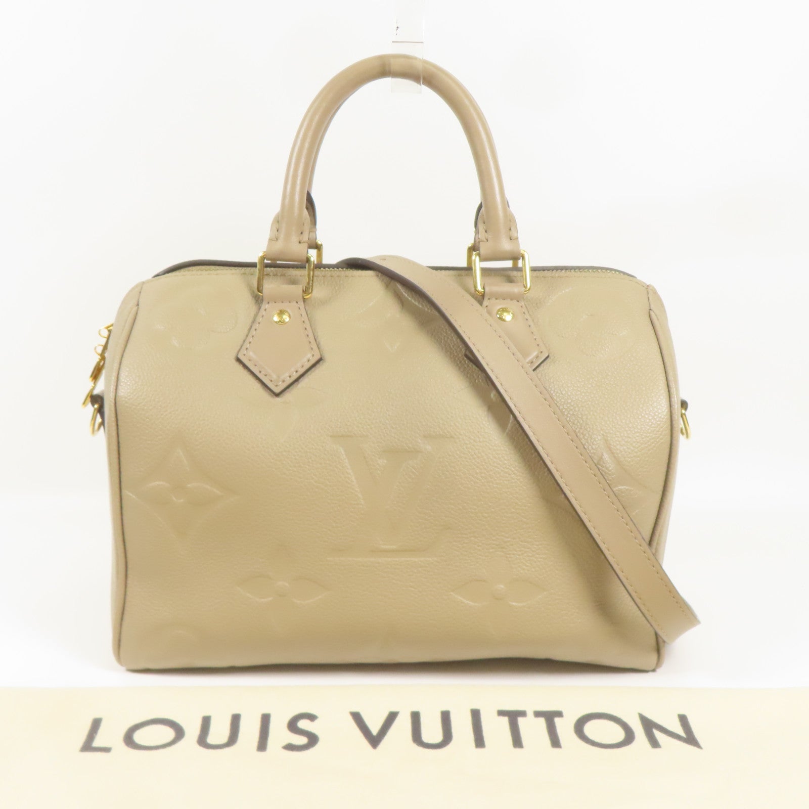 LOUIS VUITTON Monogram Empreinte Speedy Bandouliere 25金扣手挽肩背兩用袋