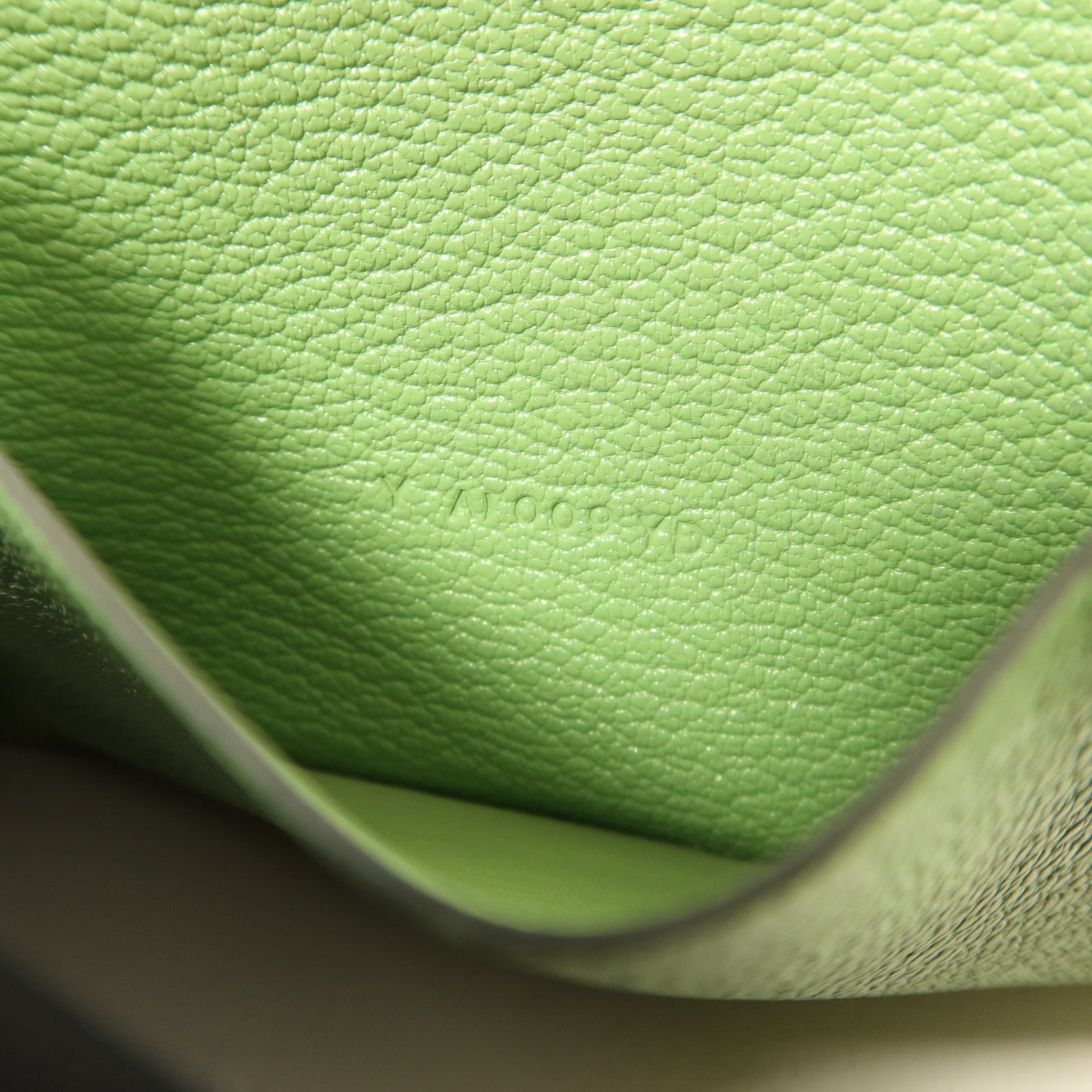 HERMES Chevre皮革Bearn Card Case金扣卡片套Vert Criquet