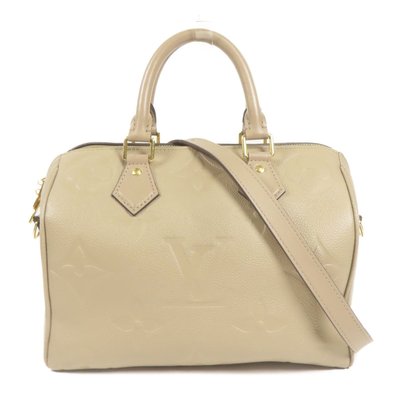 LOUIS VUITTON Monogram Empreinte Speedy Bandouliere 25金扣手挽肩背兩用袋