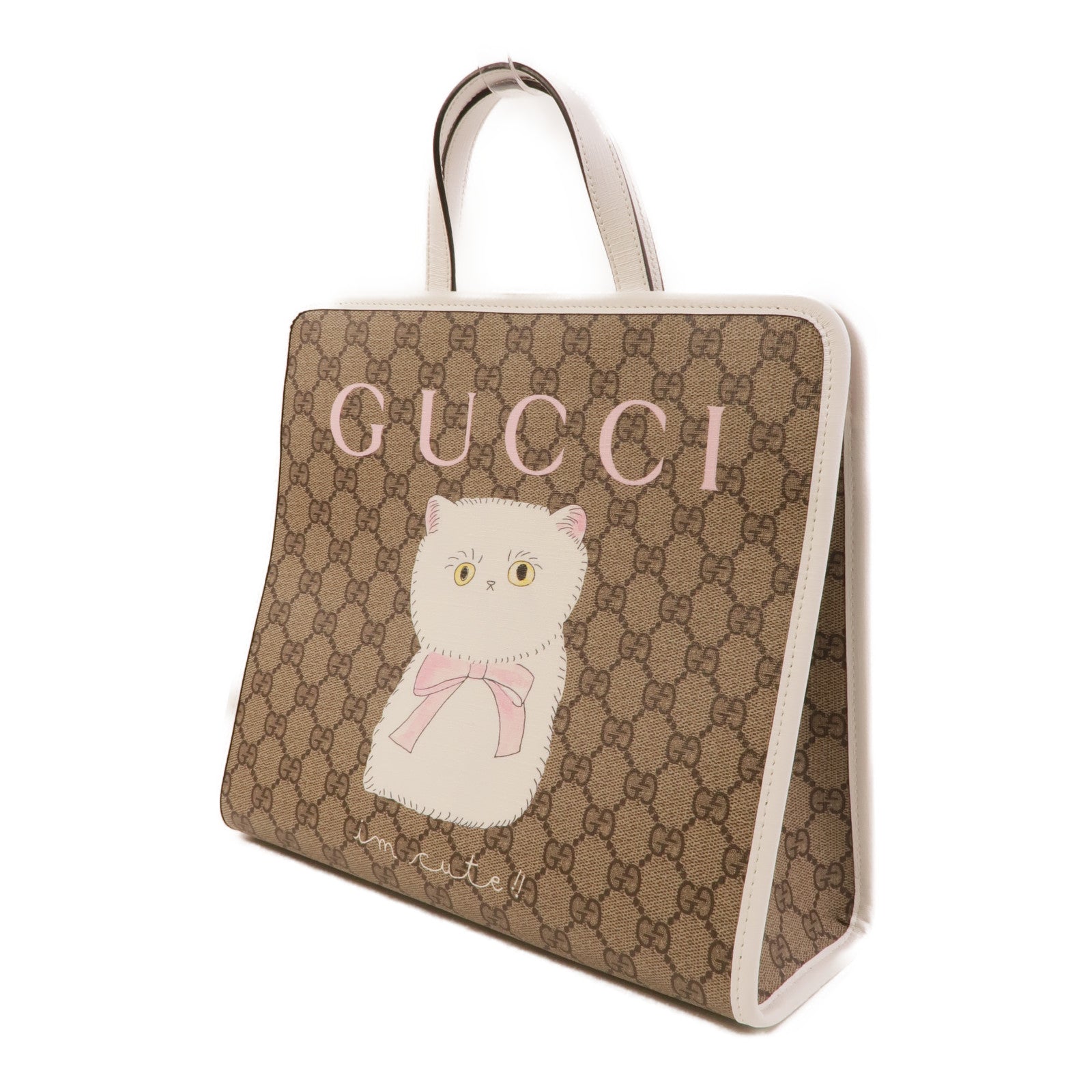 GUCCI 塗層帆布Children's Cat Print Tote Bag手挽袋