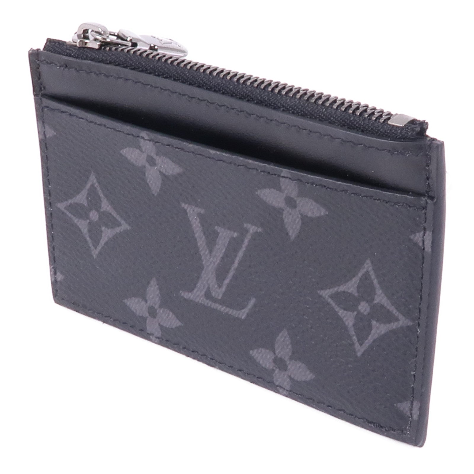 LOUIS VUITTON Monogram Eclipse Coin/Card Holder銀扣零錢包/卡片套