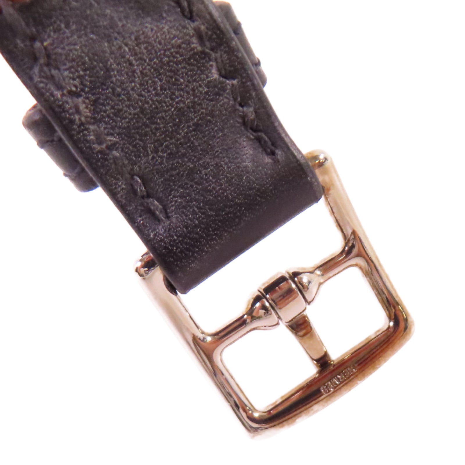 HERMES 【激減優惠】Evercolor皮革Etriviere Bracelet銀扣手鏈黑色