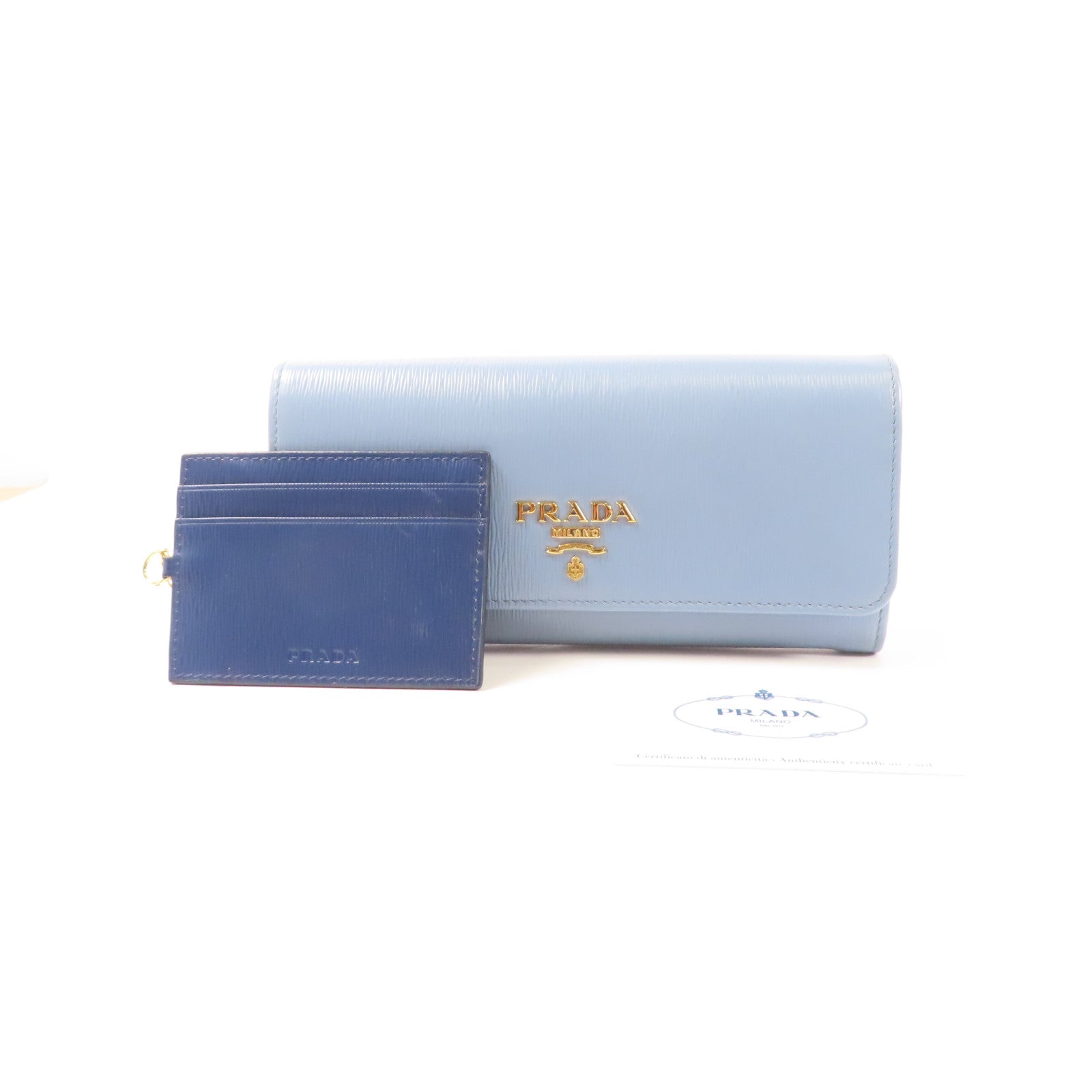 PRADA 牛皮皮革Long Wallet金扣長錢包