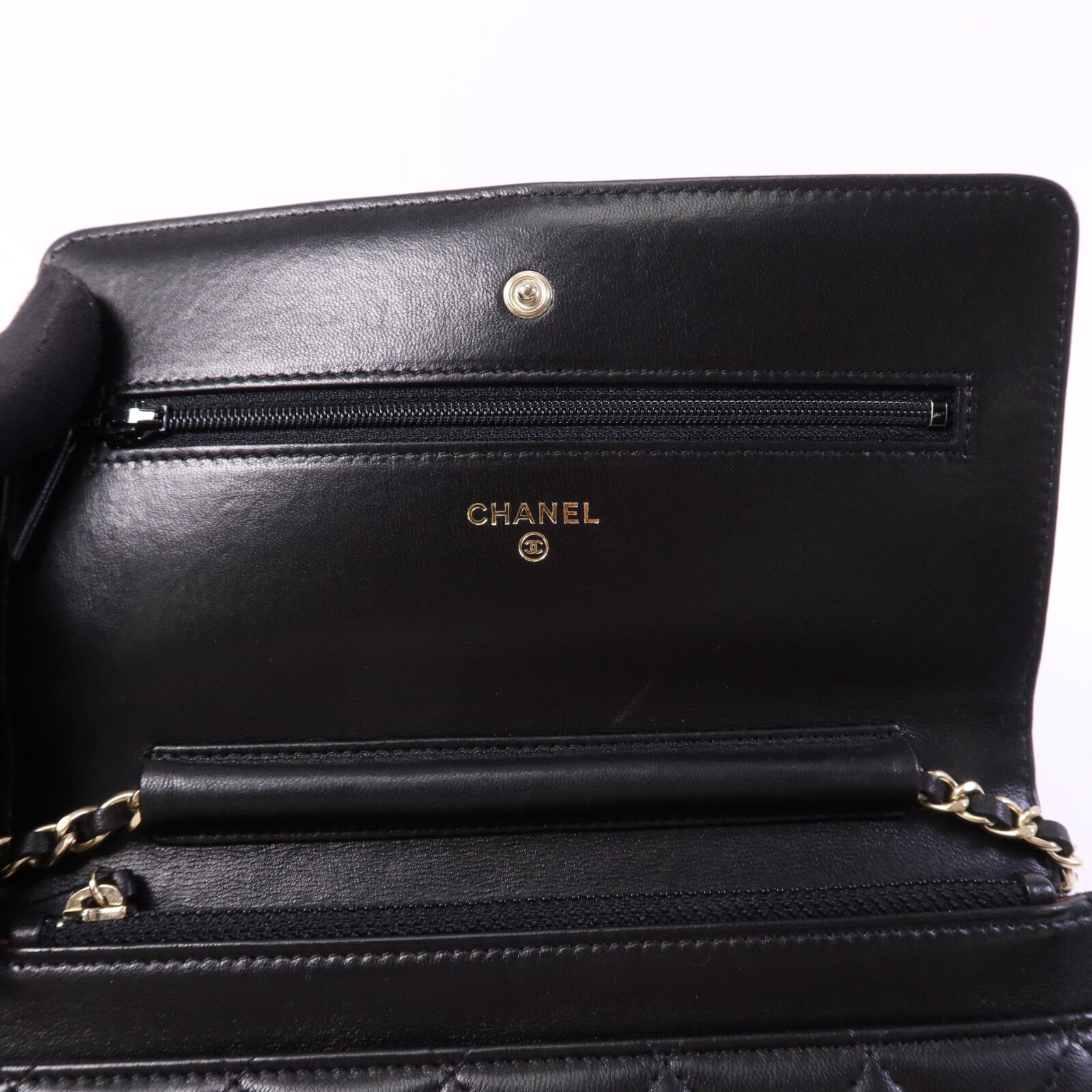 CHANEL 羊皮皮革WOC Wallet On Chain金扣鏈帶肩背袋
