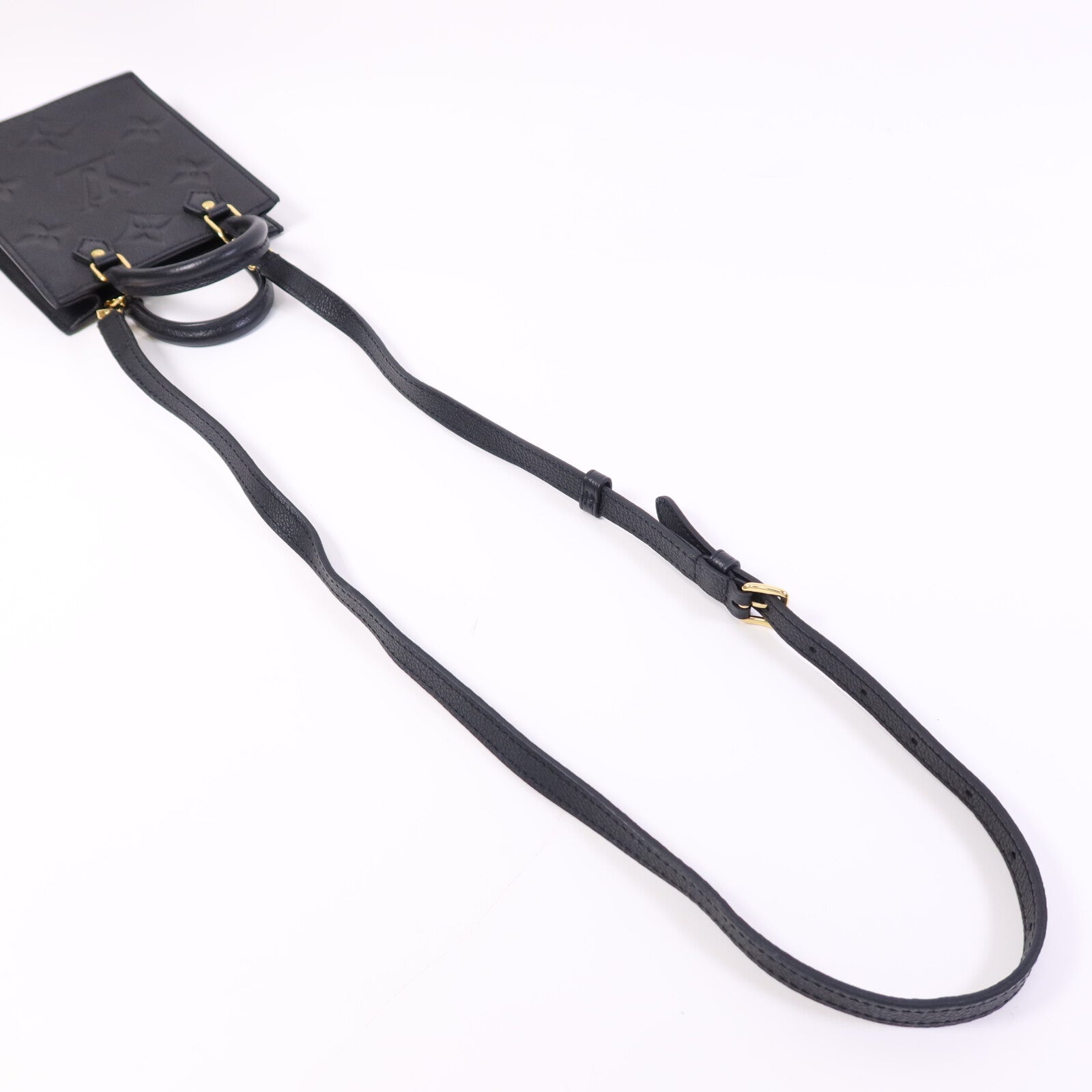 LOUIS VUITTON Monogram Empreinte Petit Sac Plat Bag金扣手挽肩背兩用袋