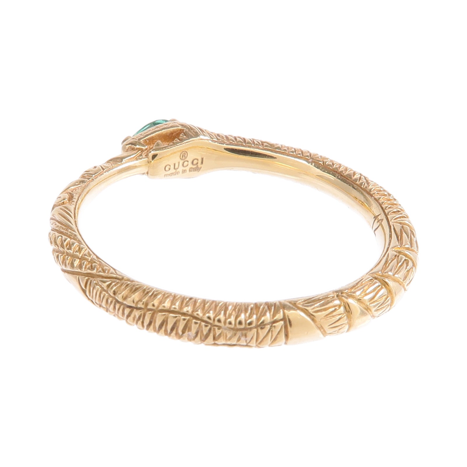 GUCCI 18K黃金Ouroboros戒指US#6