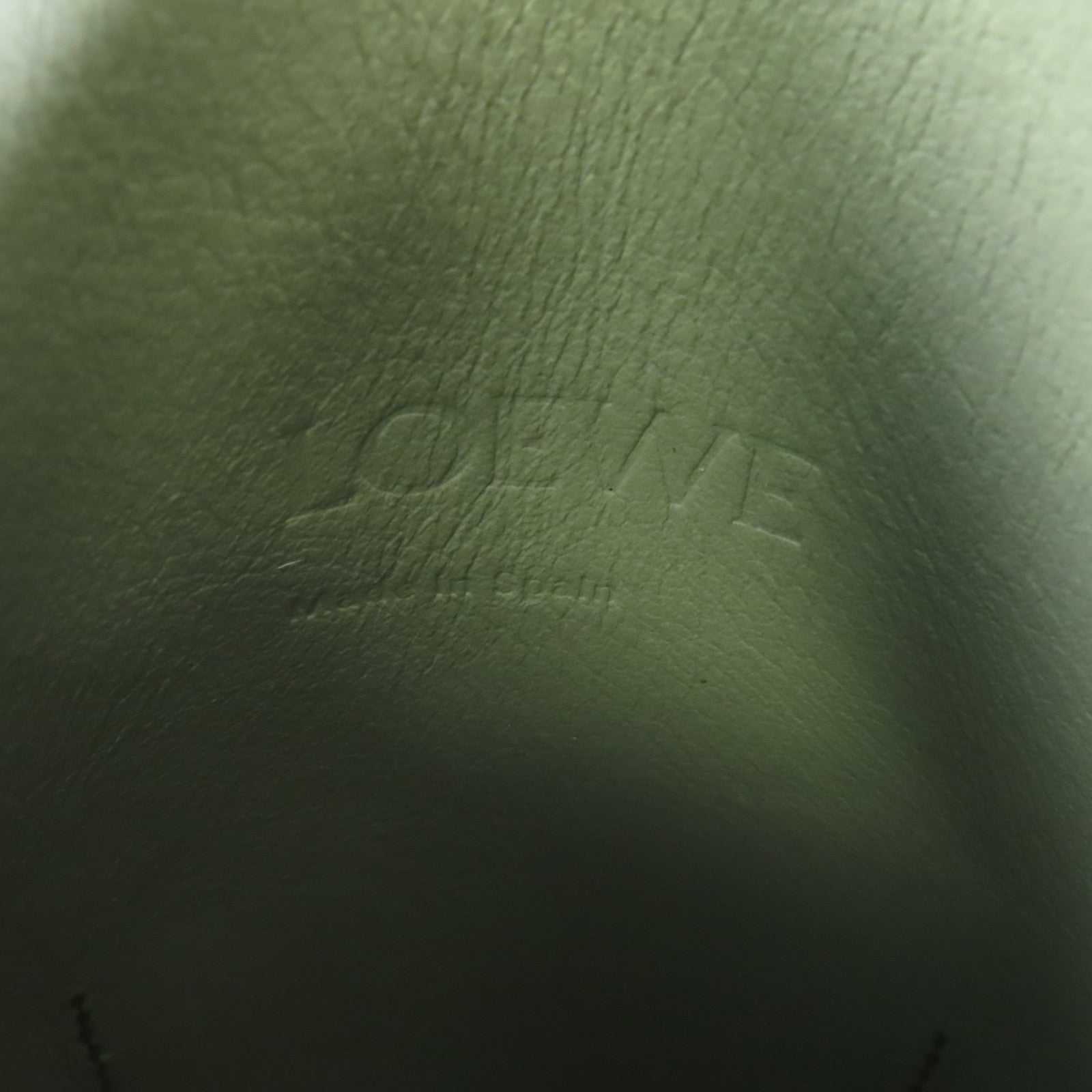LOEWE 牛皮皮革Pocket In Classic金扣肩背袋綠色