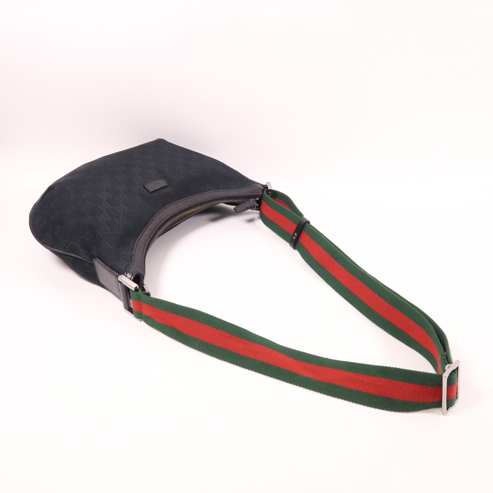 GUCCI 帆布Shoulder Bag銀扣肩背袋