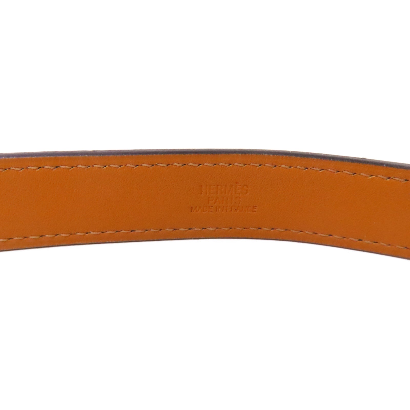 HERMES 【激減優惠】Evercolor皮革Etriviere Bracelet銀扣手鏈黑色