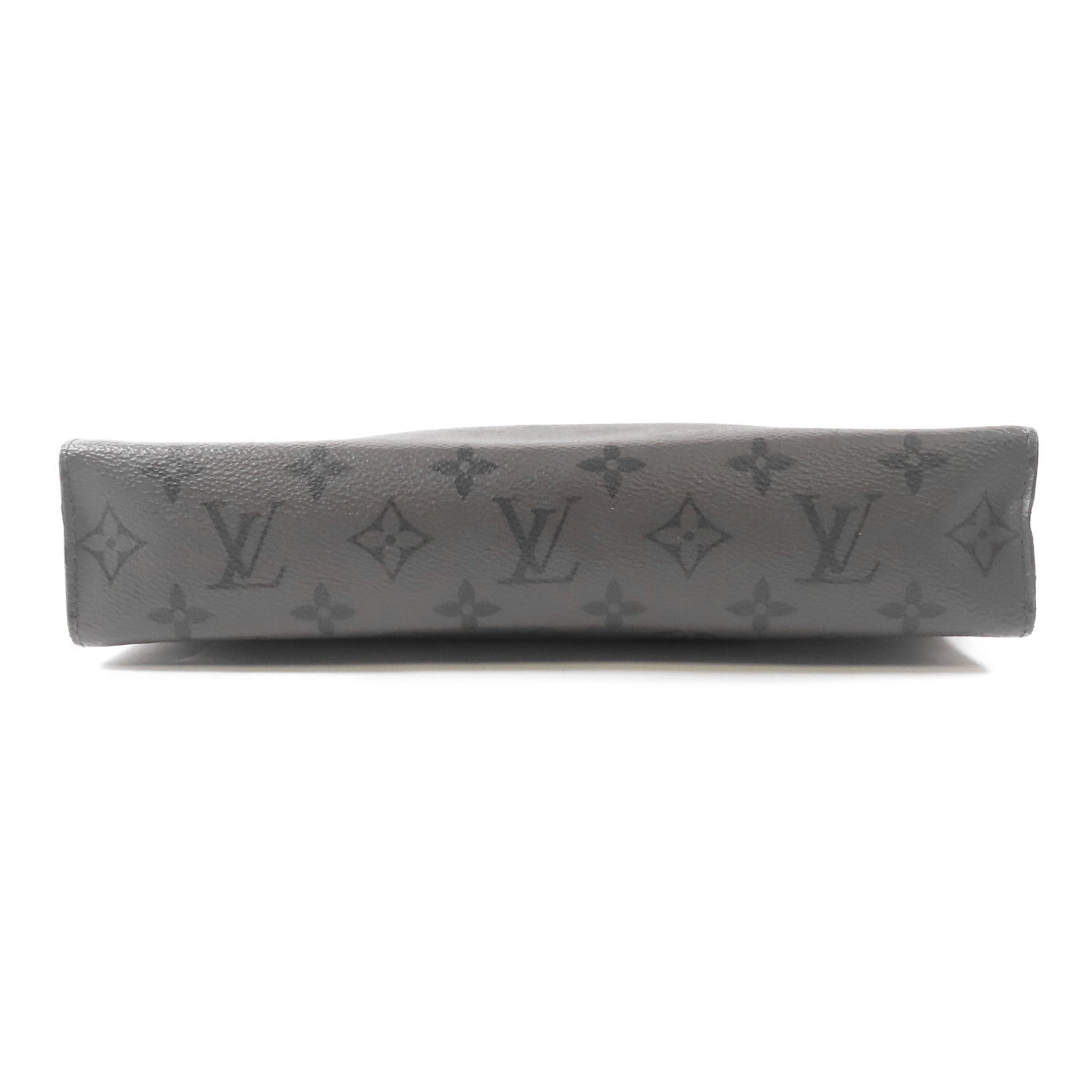LOUIS VUITTON Monogram Eclipse Reverse Pochette Voyage MM銀扣手拿包
