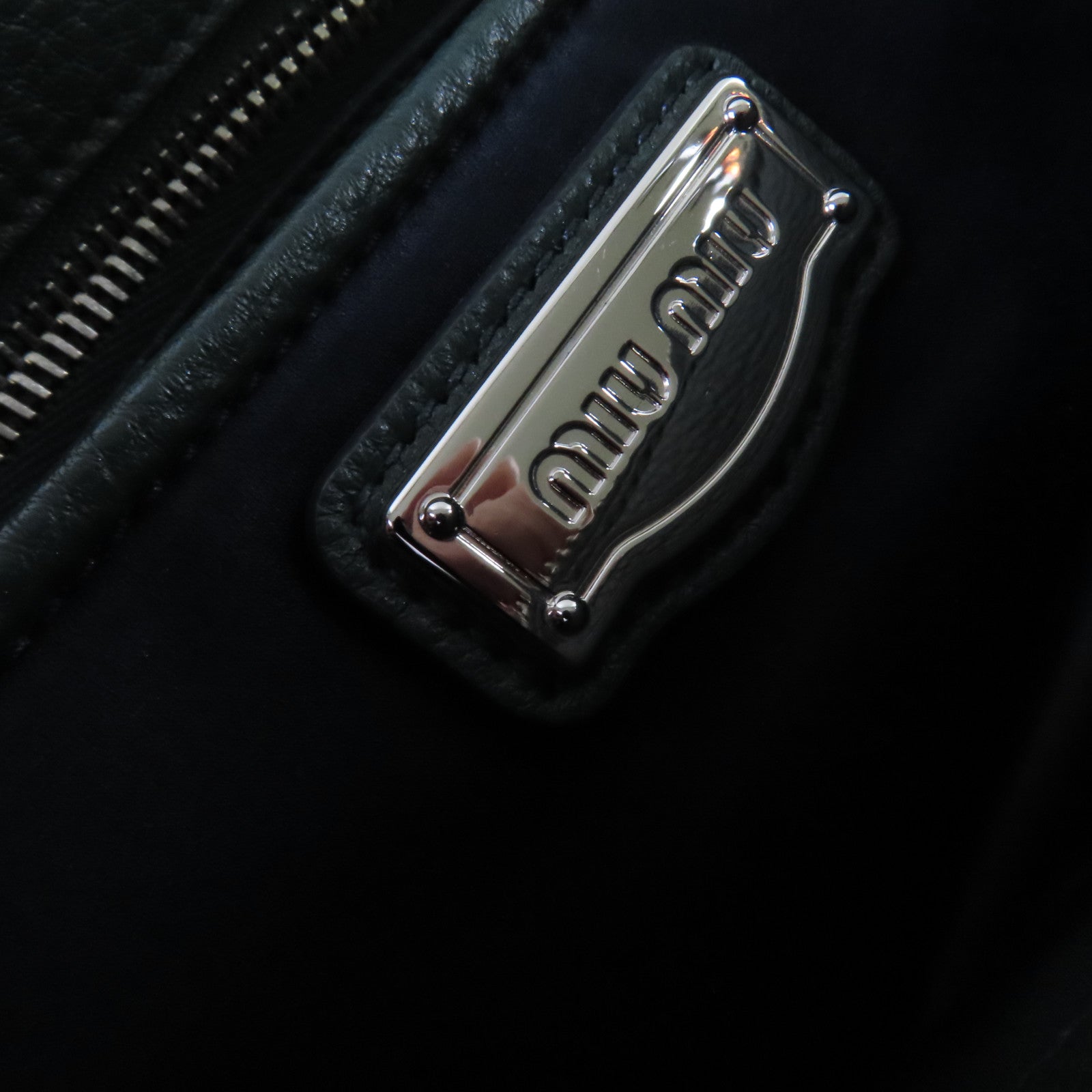 Miu Miu 牛皮皮革2Way Shoulder Bag銀扣手挽肩背兩用袋綠色