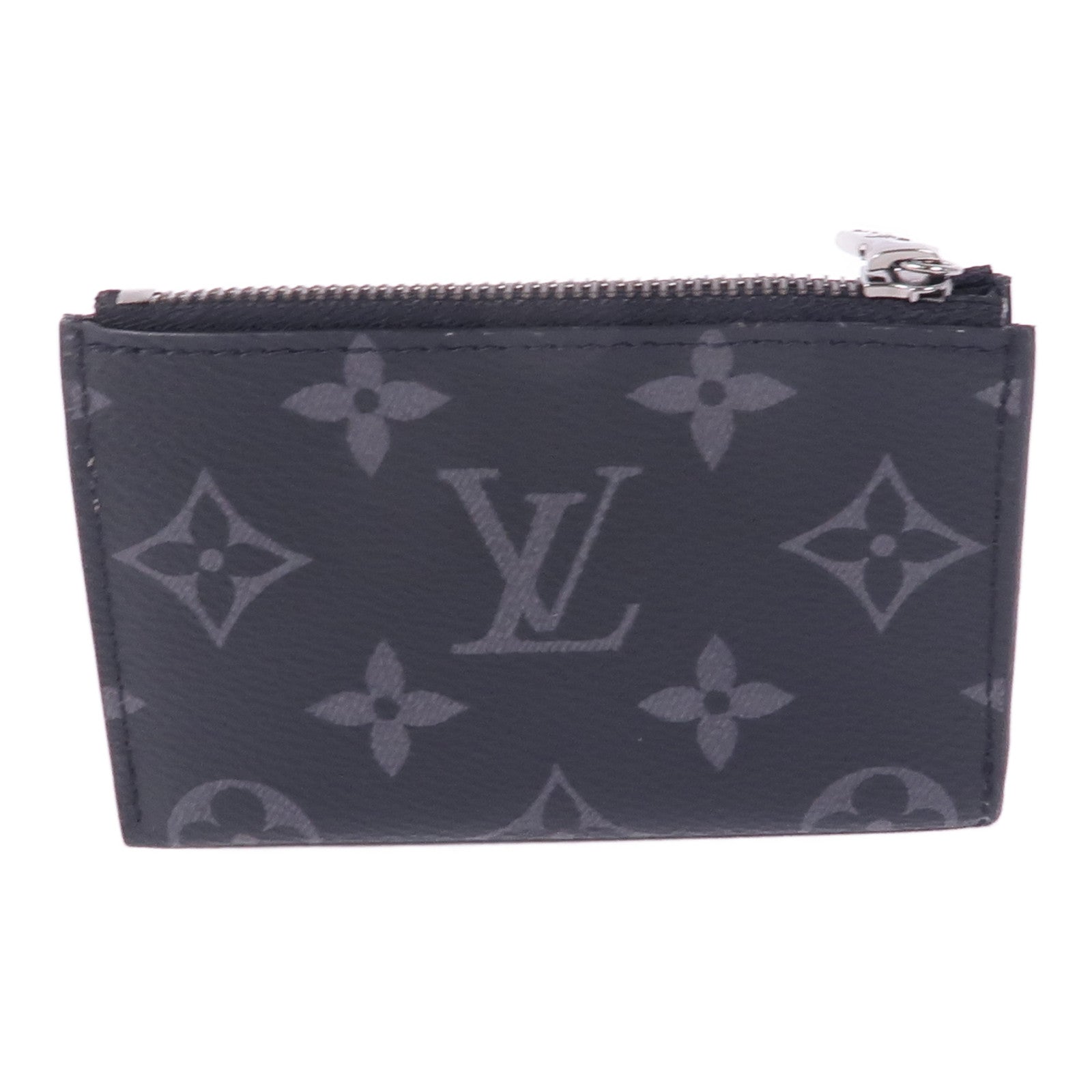 LOUIS VUITTON Monogram Eclipse Coin/Card Holder銀扣零錢包/卡片套