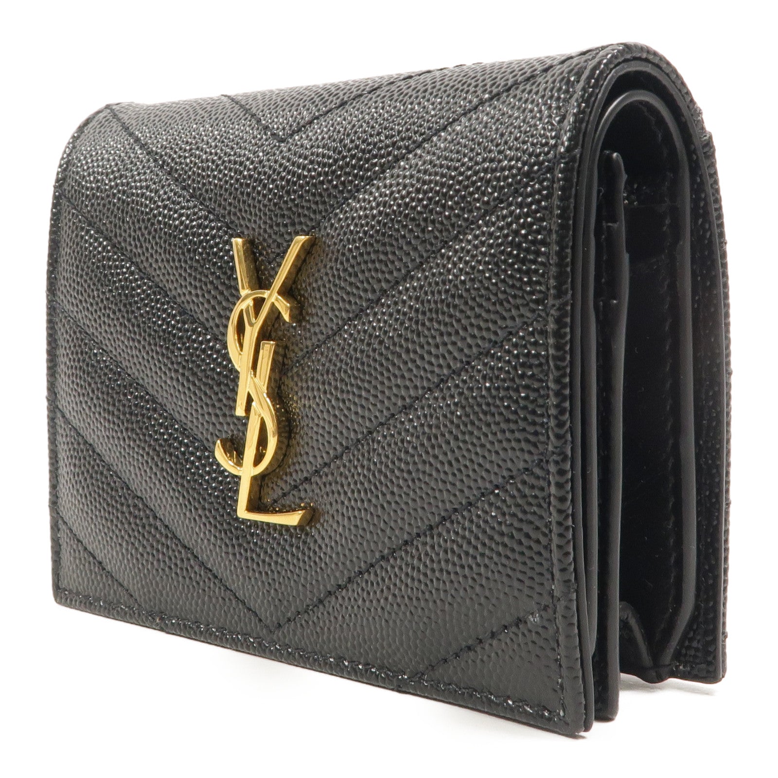 SAINT LAURENT 牛皮皮革Cassandre Matelasse Flap Card Case錢包