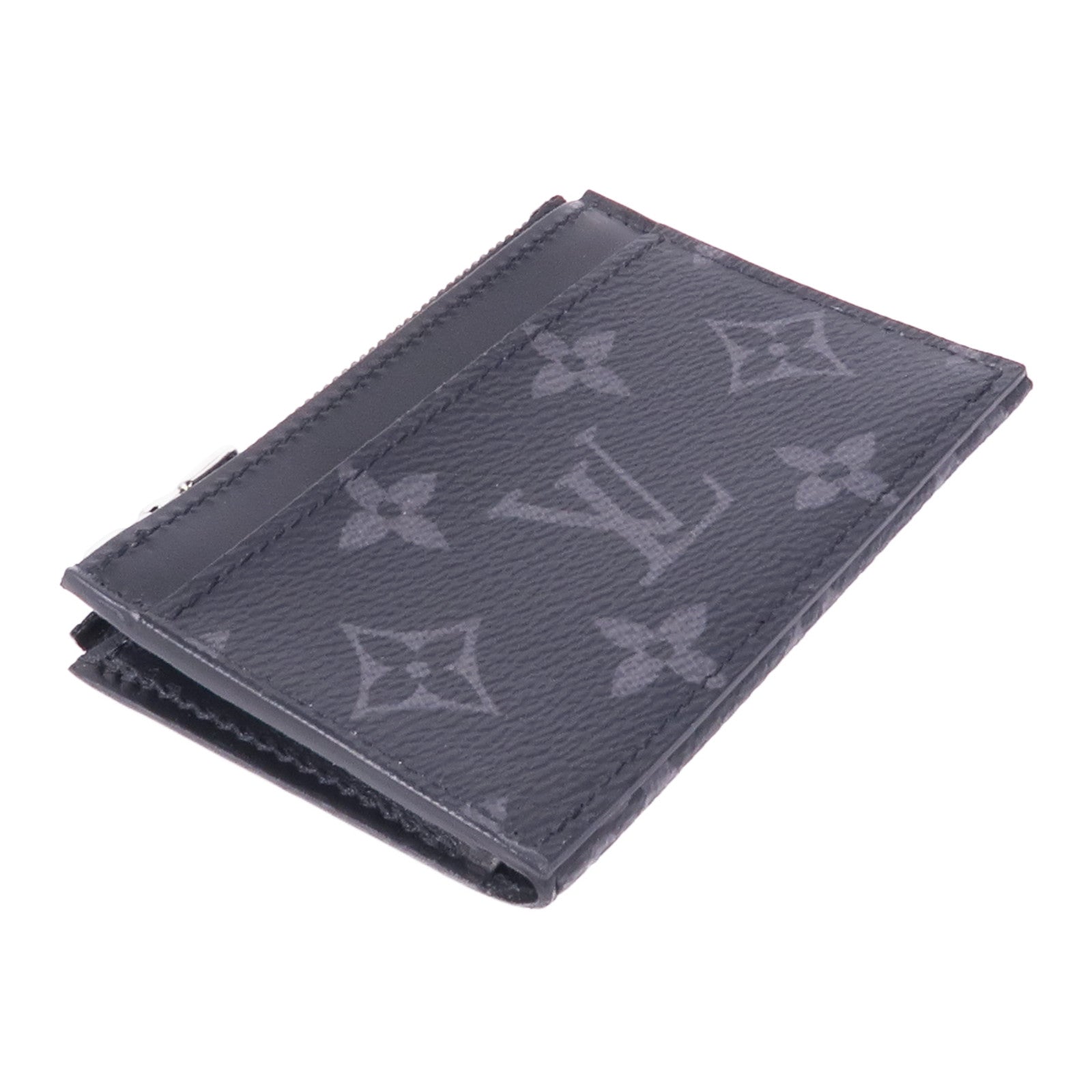 LOUIS VUITTON Monogram Eclipse Coin/Card Holder銀扣零錢包/卡片套