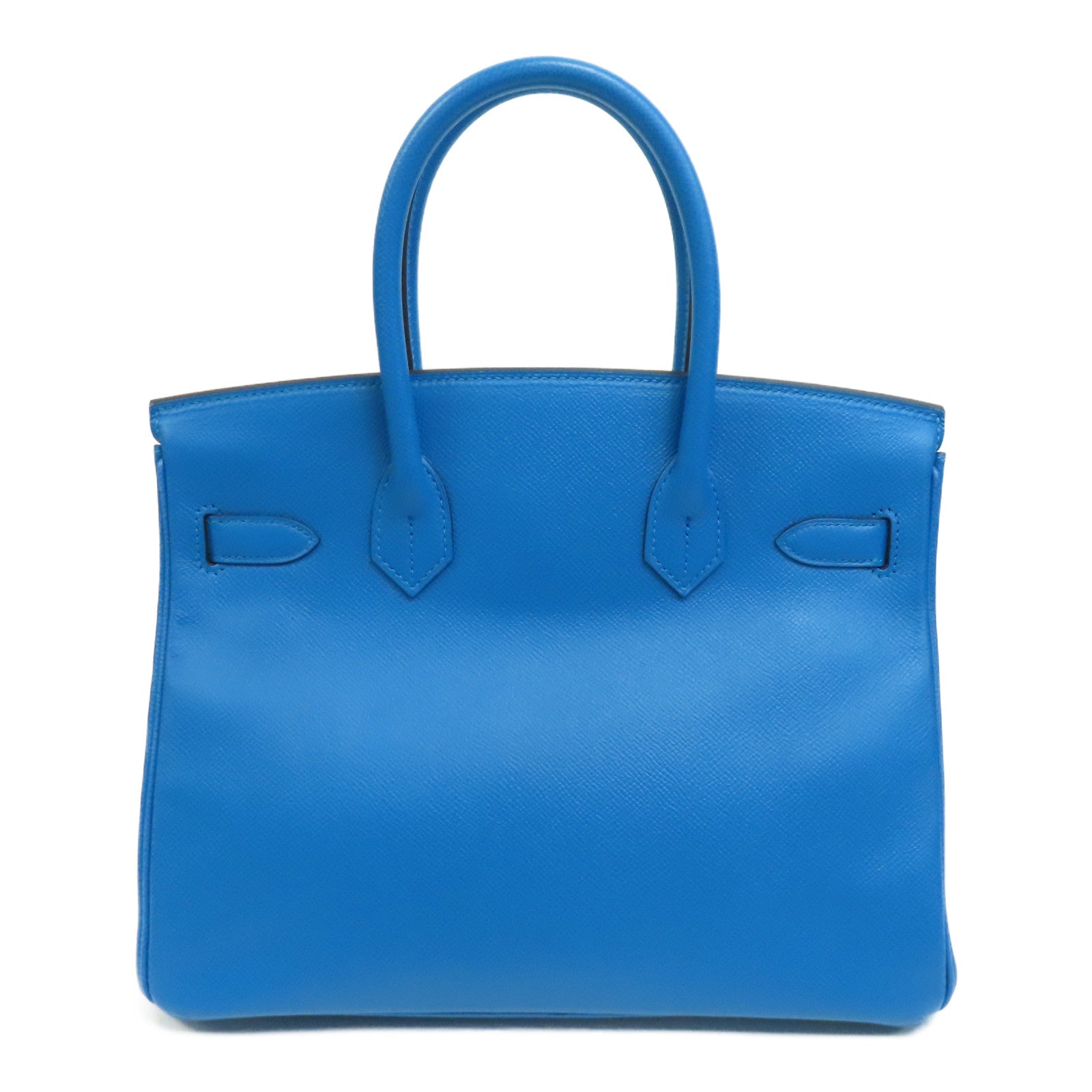 HERMES Epsom皮革Birkin 30金扣手挽袋藍色
