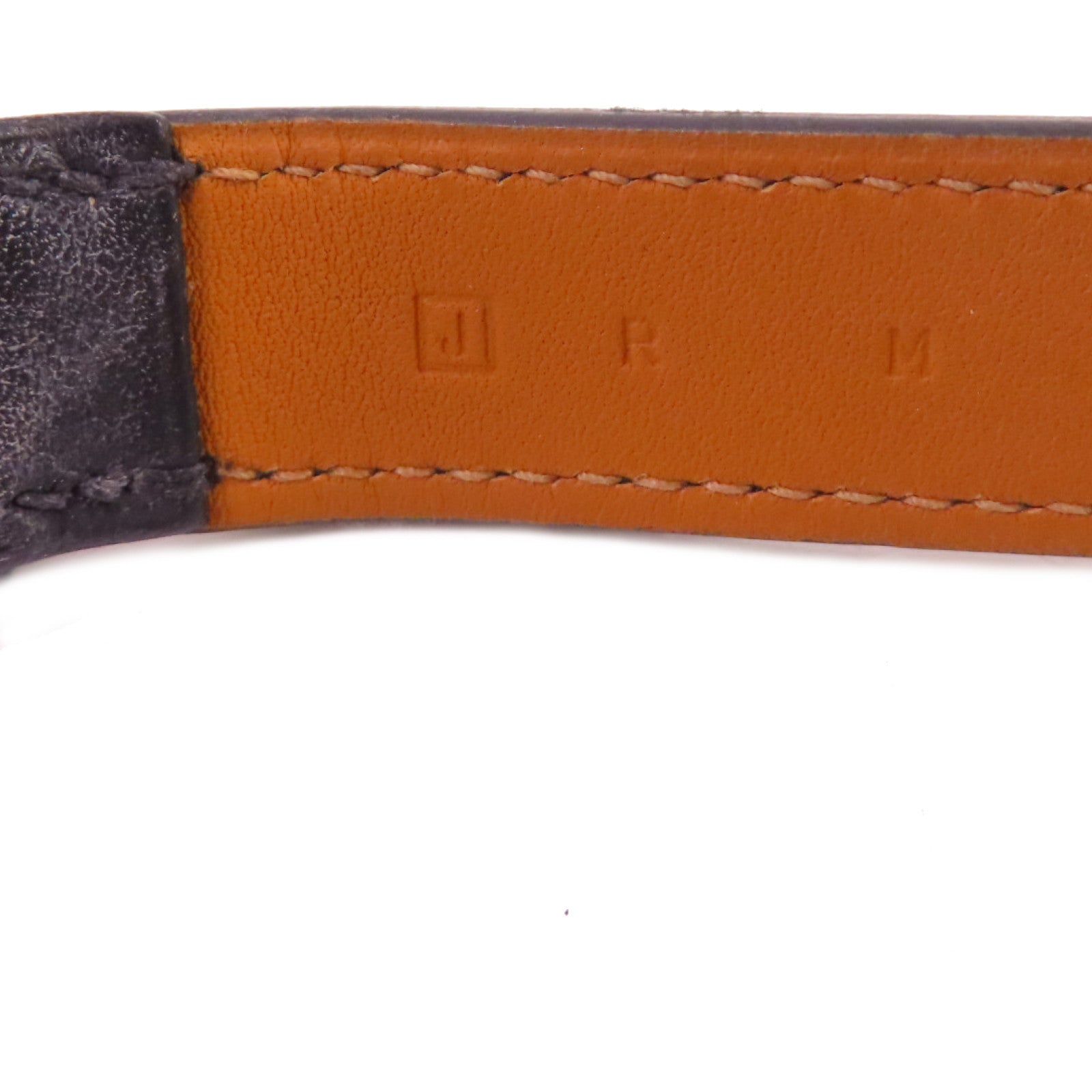 HERMES 【激減優惠】Evercolor皮革Etriviere Bracelet銀扣手鏈黑色