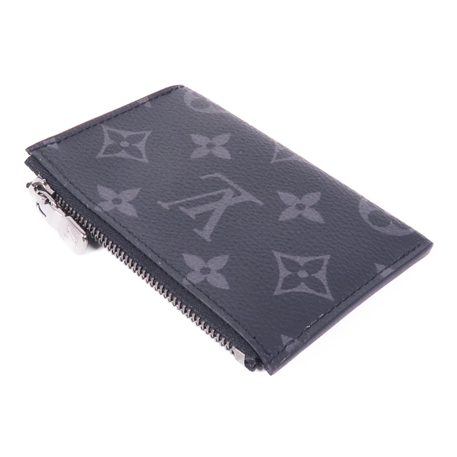 LOUIS VUITTON Monogram Eclipse Coin/Card Holder銀扣零錢包/卡片套