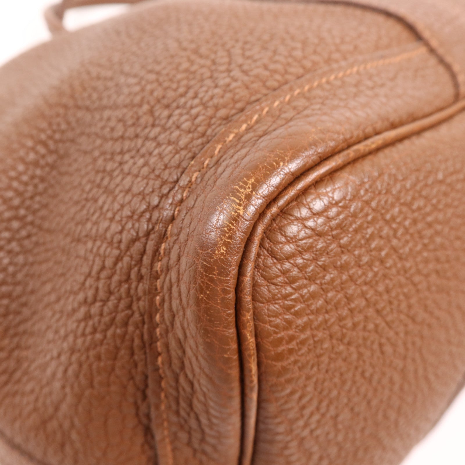 HERMES Negonda皮革Garden Party PM銀扣手挽袋Marron Fonce