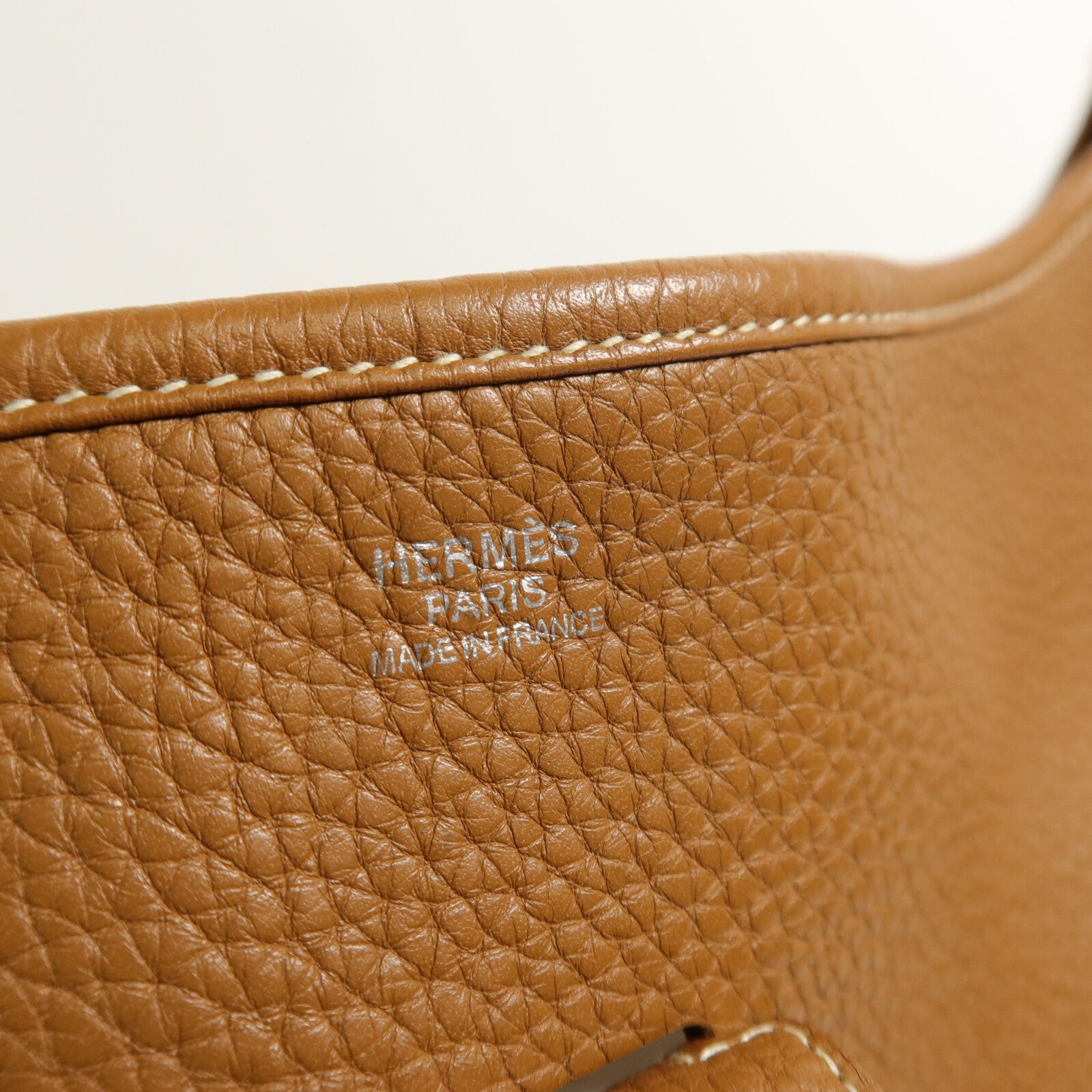 HERMES Clemence皮革Evelyne PM肩背袋Gold